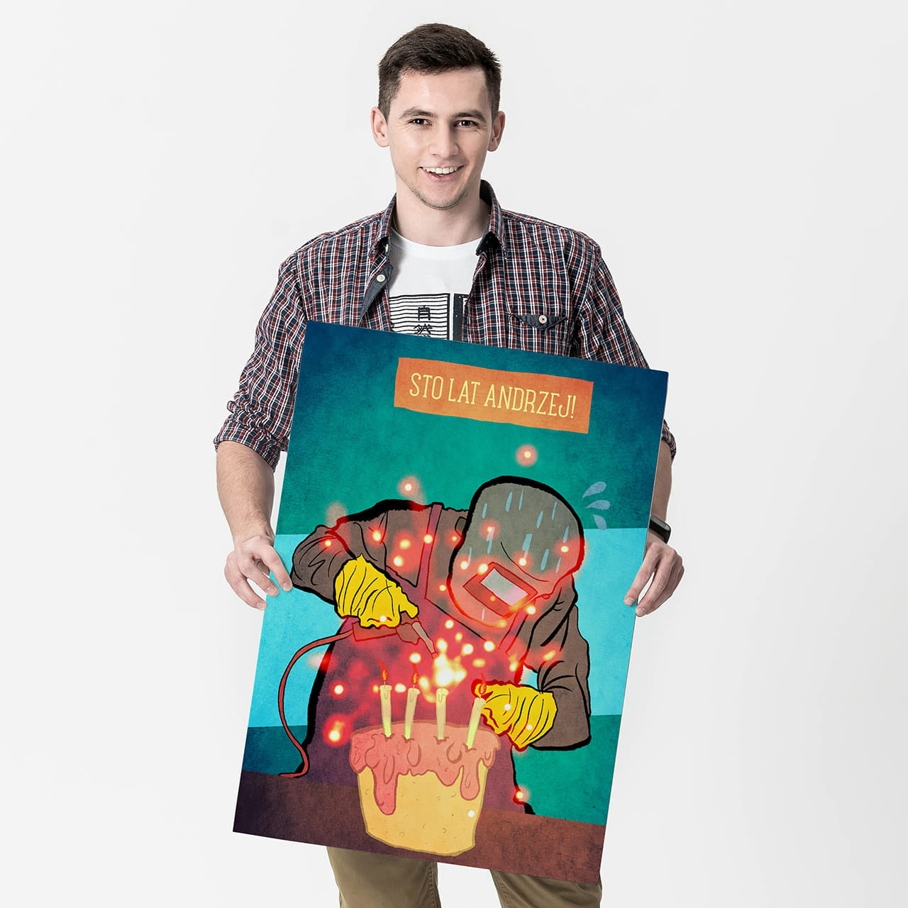 Personalizowana kartka xxl dla spawacza