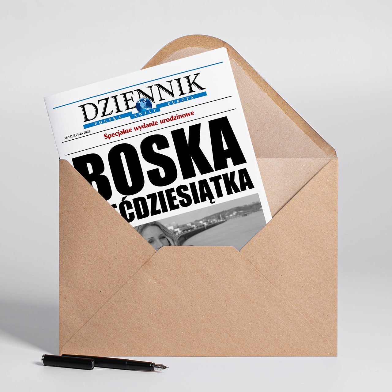 Duża kartka - okładka gazety - prezent na 50 dla kobiety