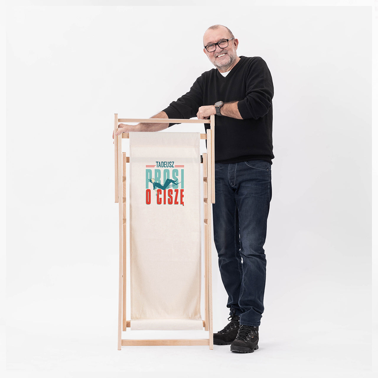 Leżak personalizowany na prezent dla emeryta - Prośba o ciszę