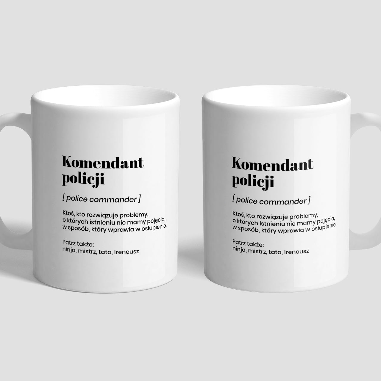 Personalizowany kubek dla komendanta policji