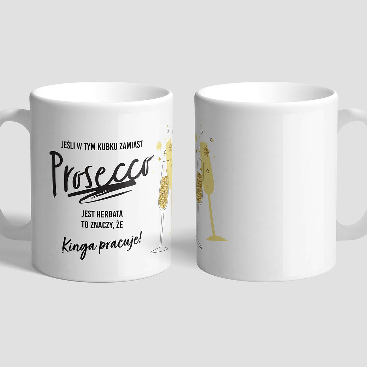 Personalizowany kubek do pracy - prezent dla miłośniczki prosecco prezent dla koleżanki z pracy kubek personalizowany