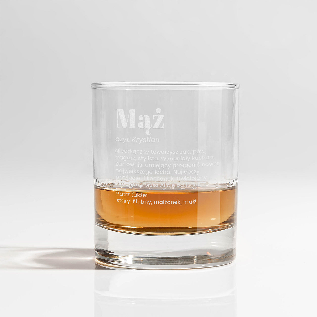 Grawerowana szklanka do whisky - prezent na rocznicę dla męża