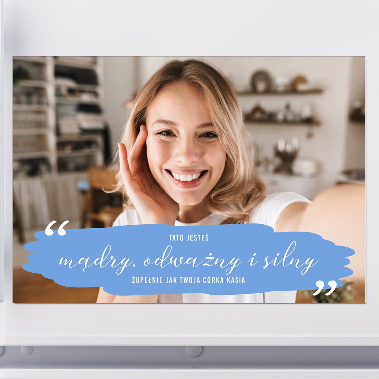 Magnes ze zdjęciem dla taty - upominek na Dzień Ojca prezent na dzień taty personalizowany magnes