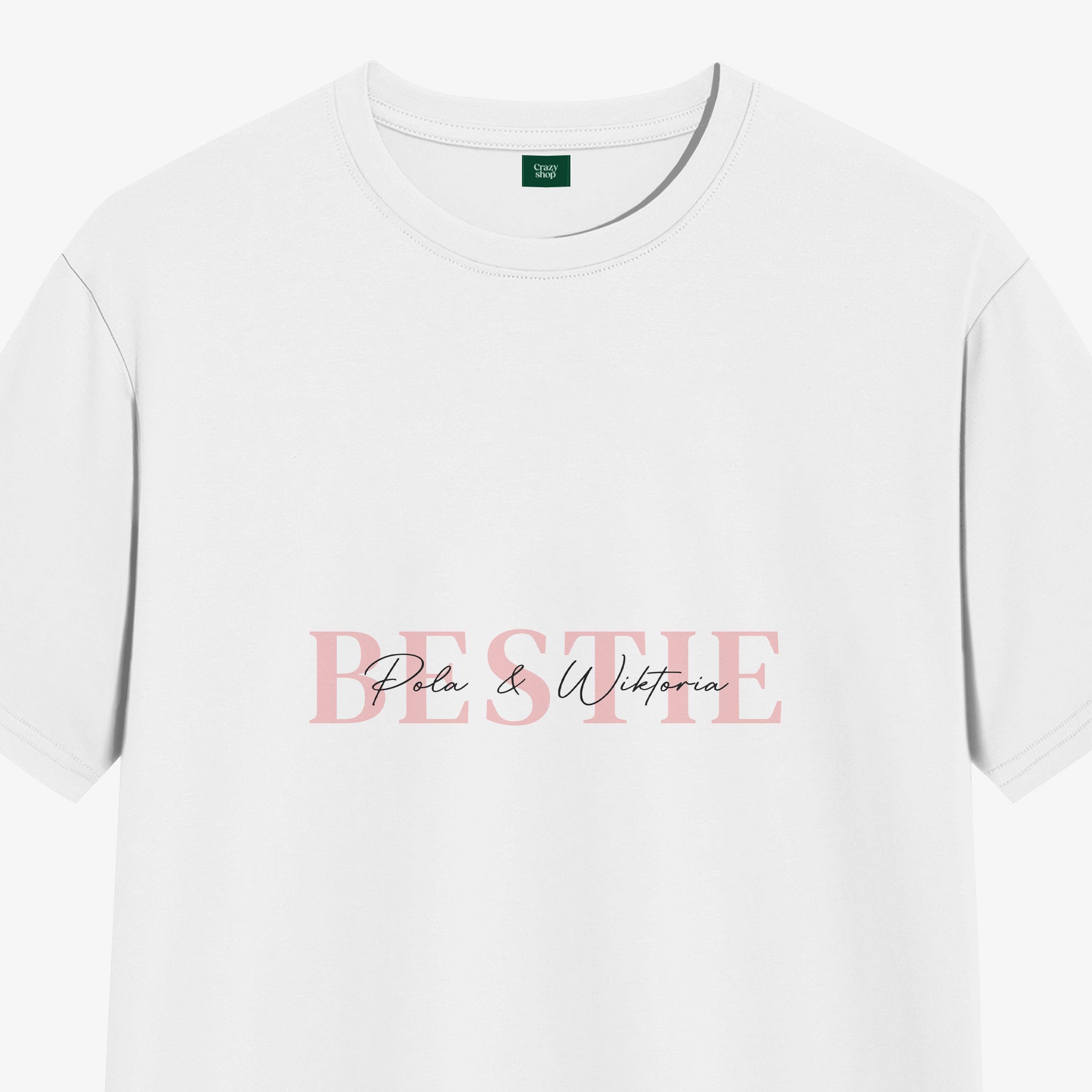 Personalizowana koszulka dla przyjaciółki - Bestie - S prezent dla przyjaciółki koszulka personalizowana