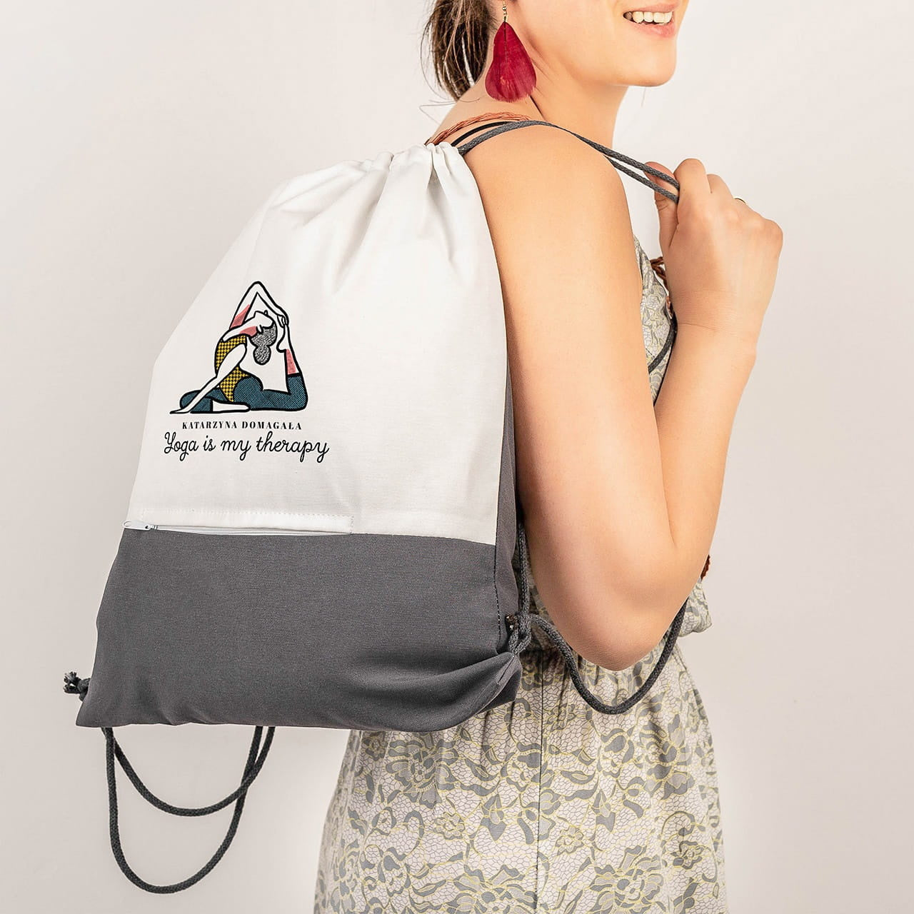 Personalizowany worek - prezent dla joginki prezent dla kobiety worek personalizowany worek z nadrukiem