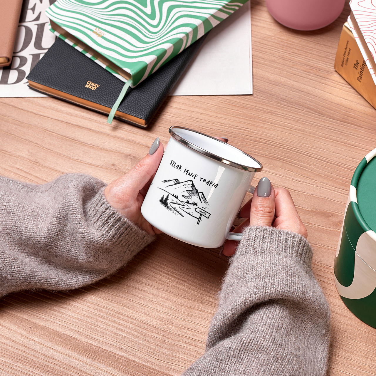 Śmieszny kubek dla miłośnika gór - personalizowany