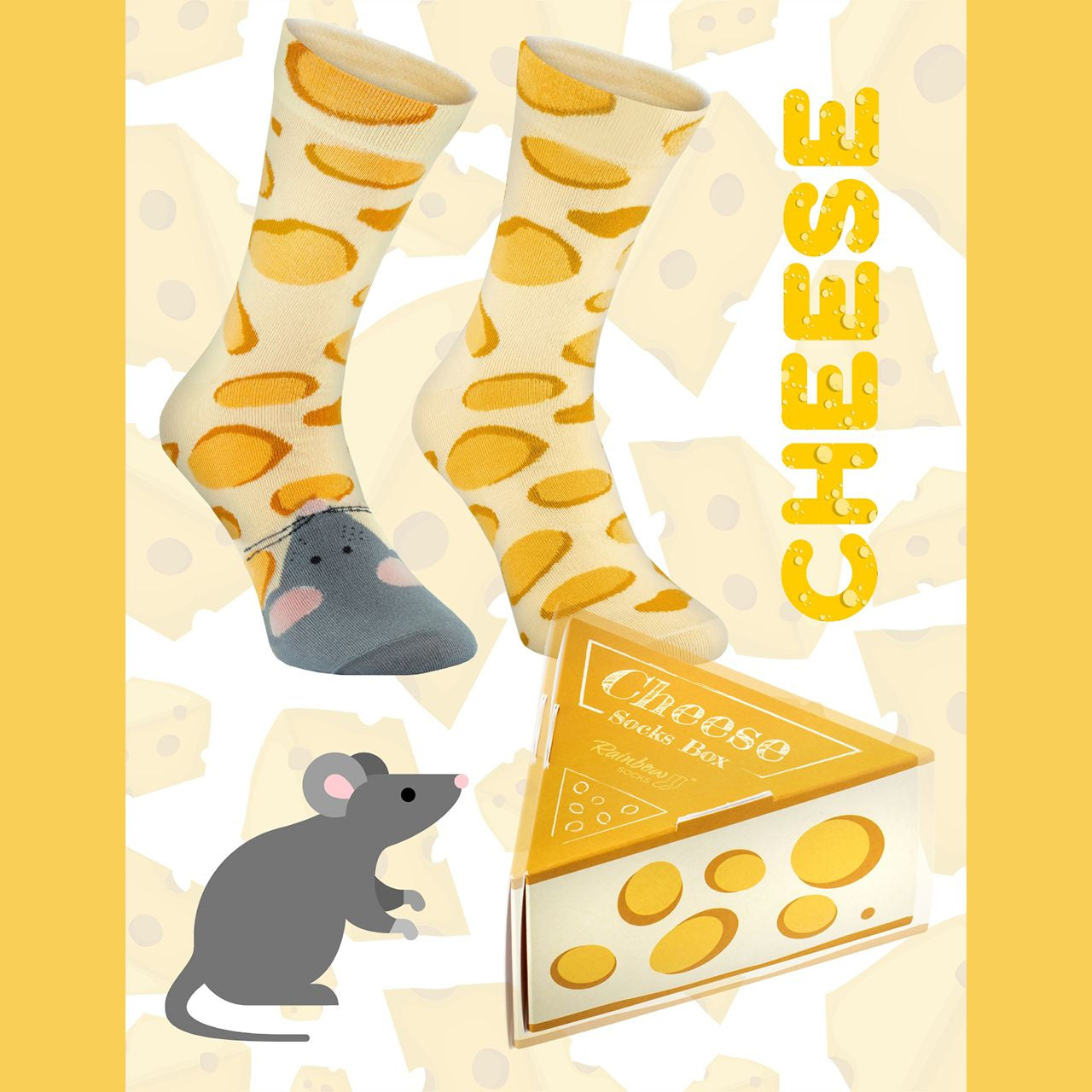 Męskie skarpetki MYSZ I SER skarpetki męskie prezent dla chłopaka prezent na Dzień Chłopaka