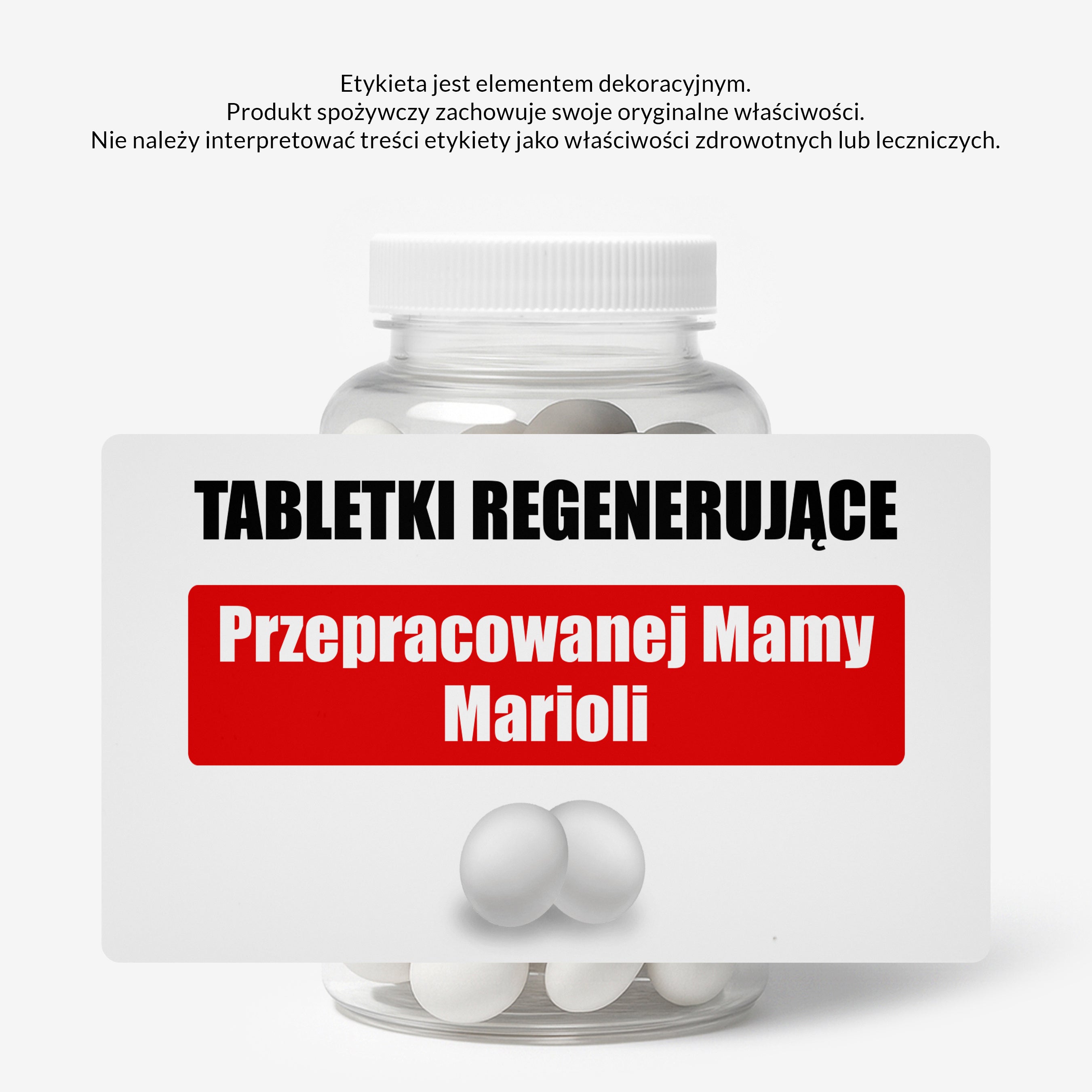 Zestaw cukierków miętowych z etykietą do personalizacji - śmieszny prezent dla mamy prezent na dzień matki