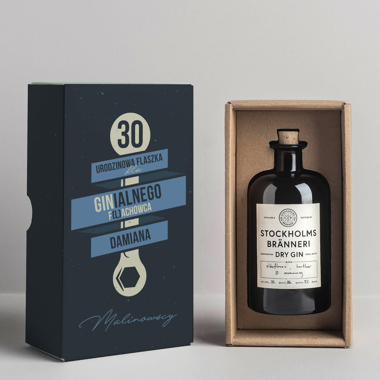 Gin w personalizowanym pudełku - prezent na urodziny dla mechanika alkohol na prezent prezent dla mechanika