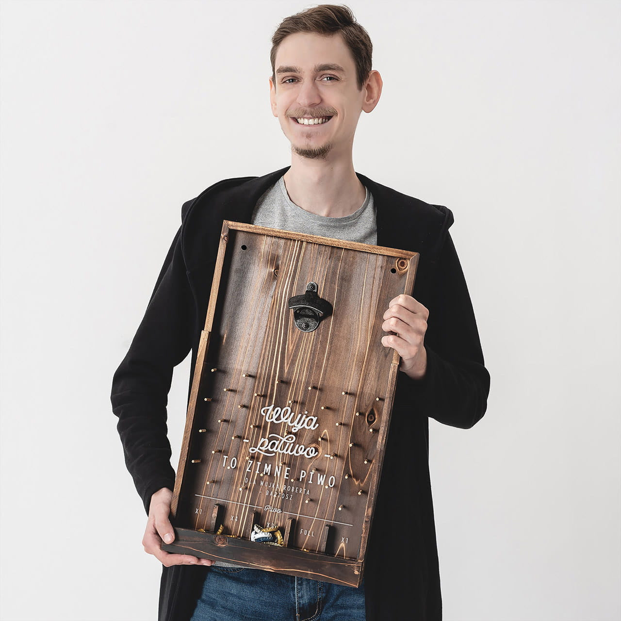 Personalizowany otwieracz z pojemnikiem na prezent dla wujka