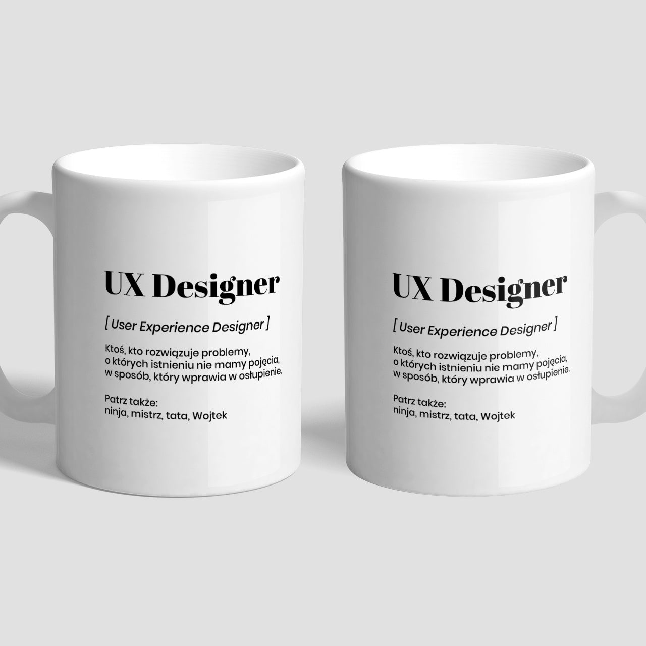 Personalizowany kubek dla UX'Desingera