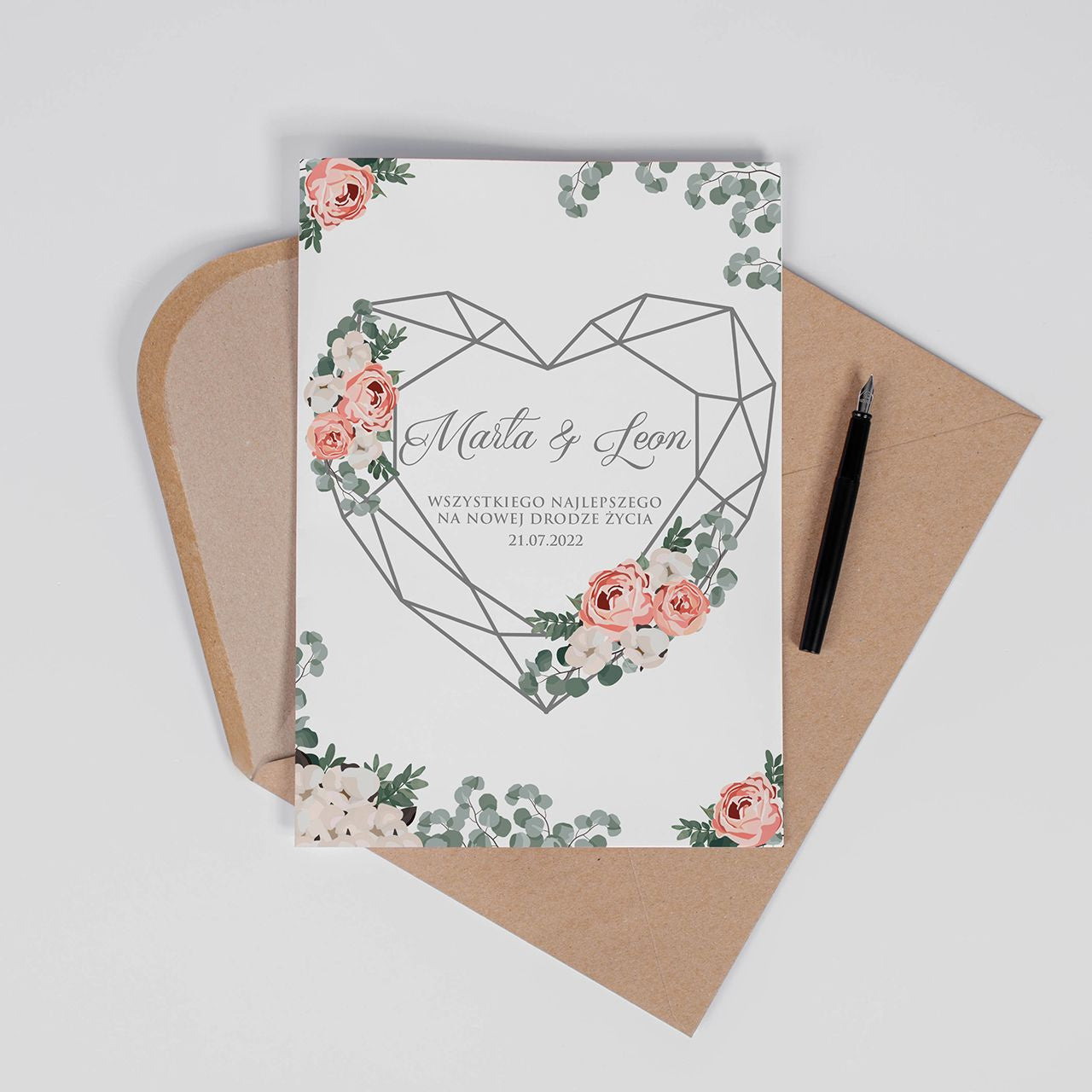 Elegancka kartka na ślub - A4
