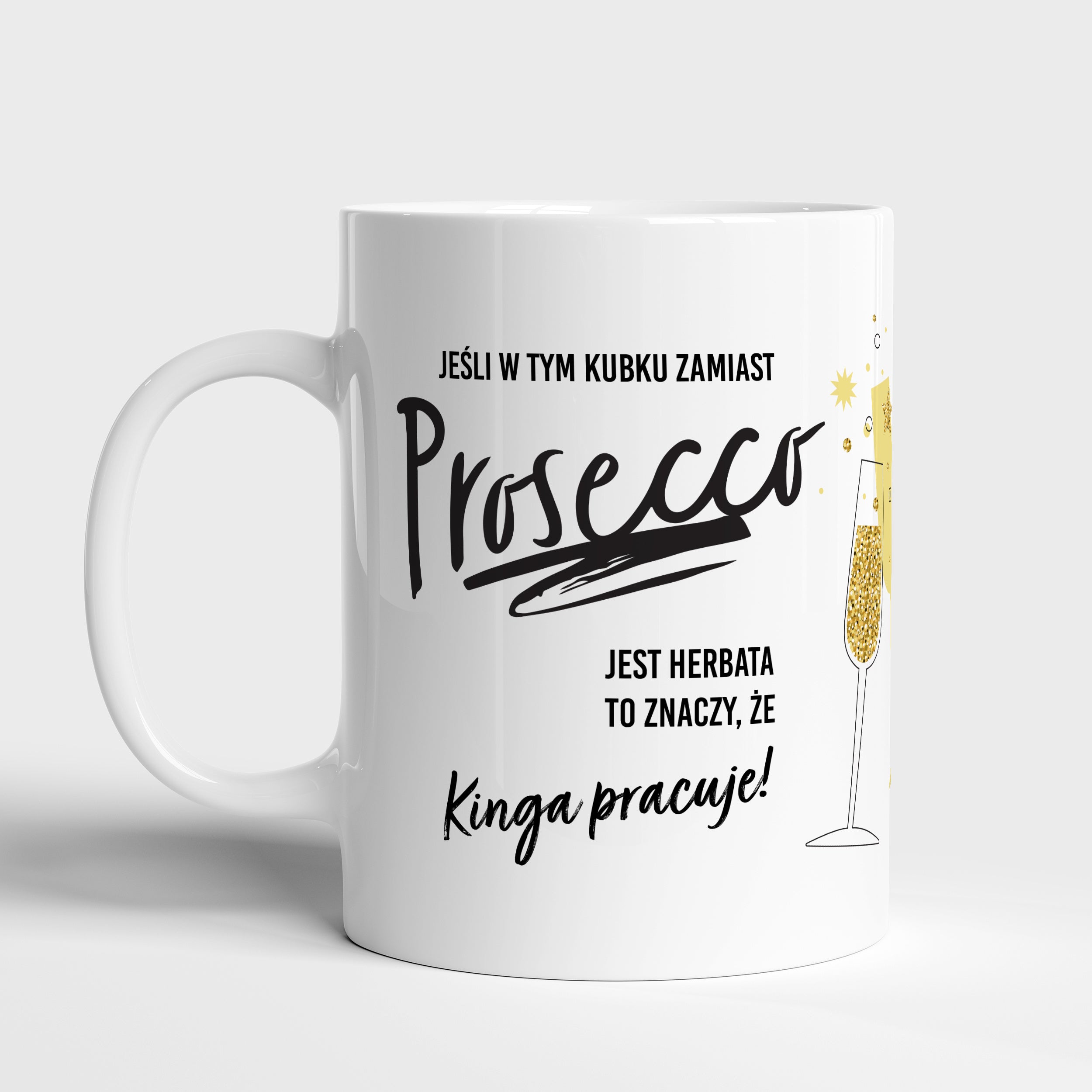 Personalizowany kubek do pracy - prezent dla miłośniczki prosecco prezent dla koleżanki z pracy kubek personalizowany