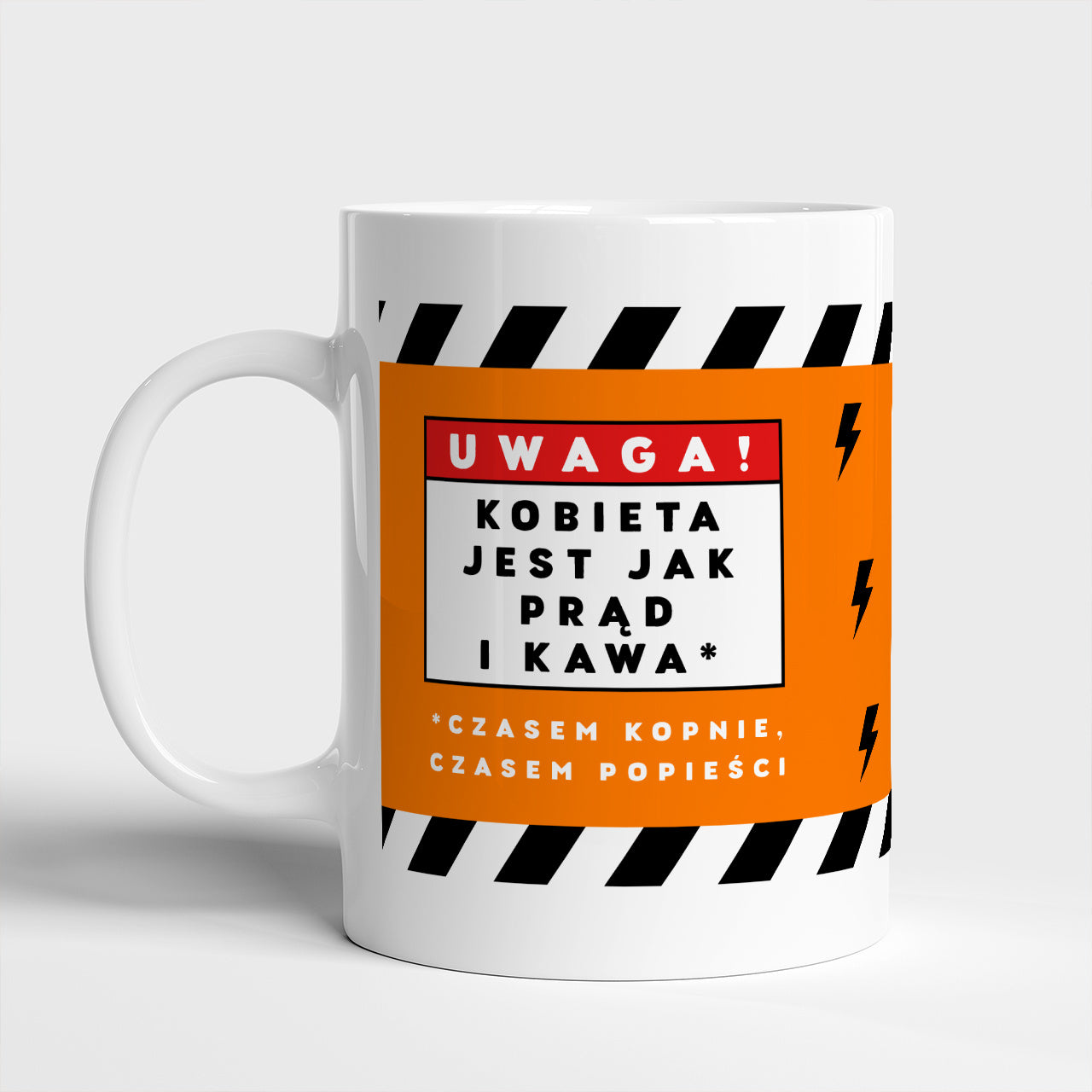 Personalizowany kubek na Dzień Kobiet - kobieta jest jak prąd