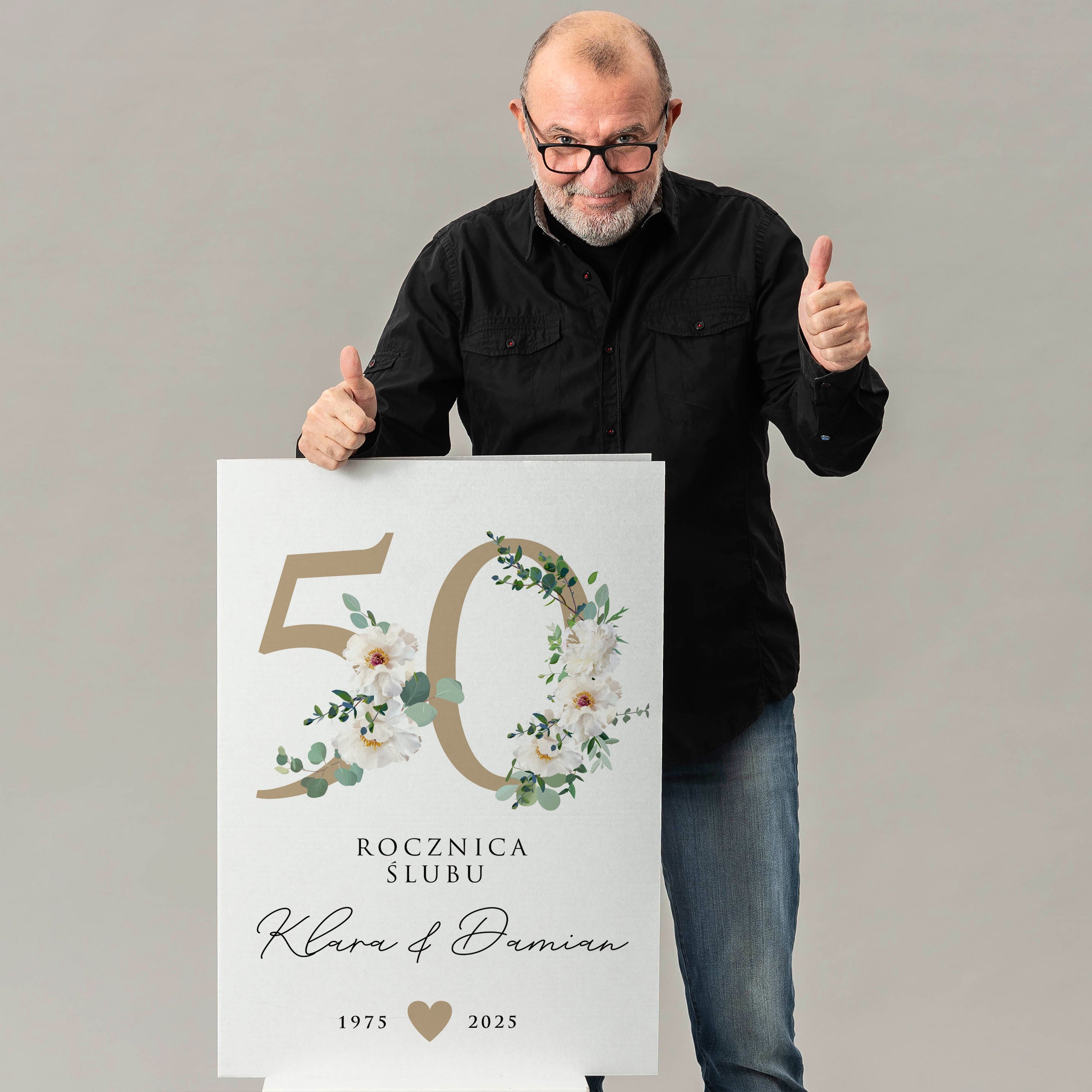 Kartka na złote gody - kartka A4