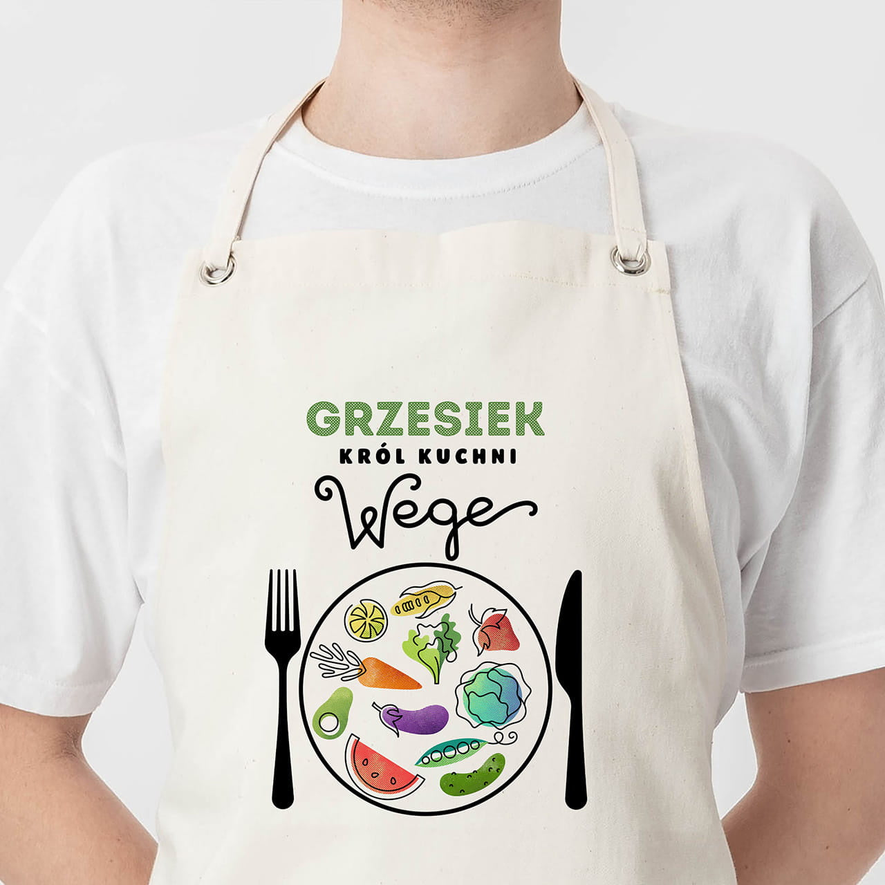 Personalizowany fartuch - prezent dla wegetarian fartuch personalizowany fartuch kuchenny fartuch z nadrukiem
