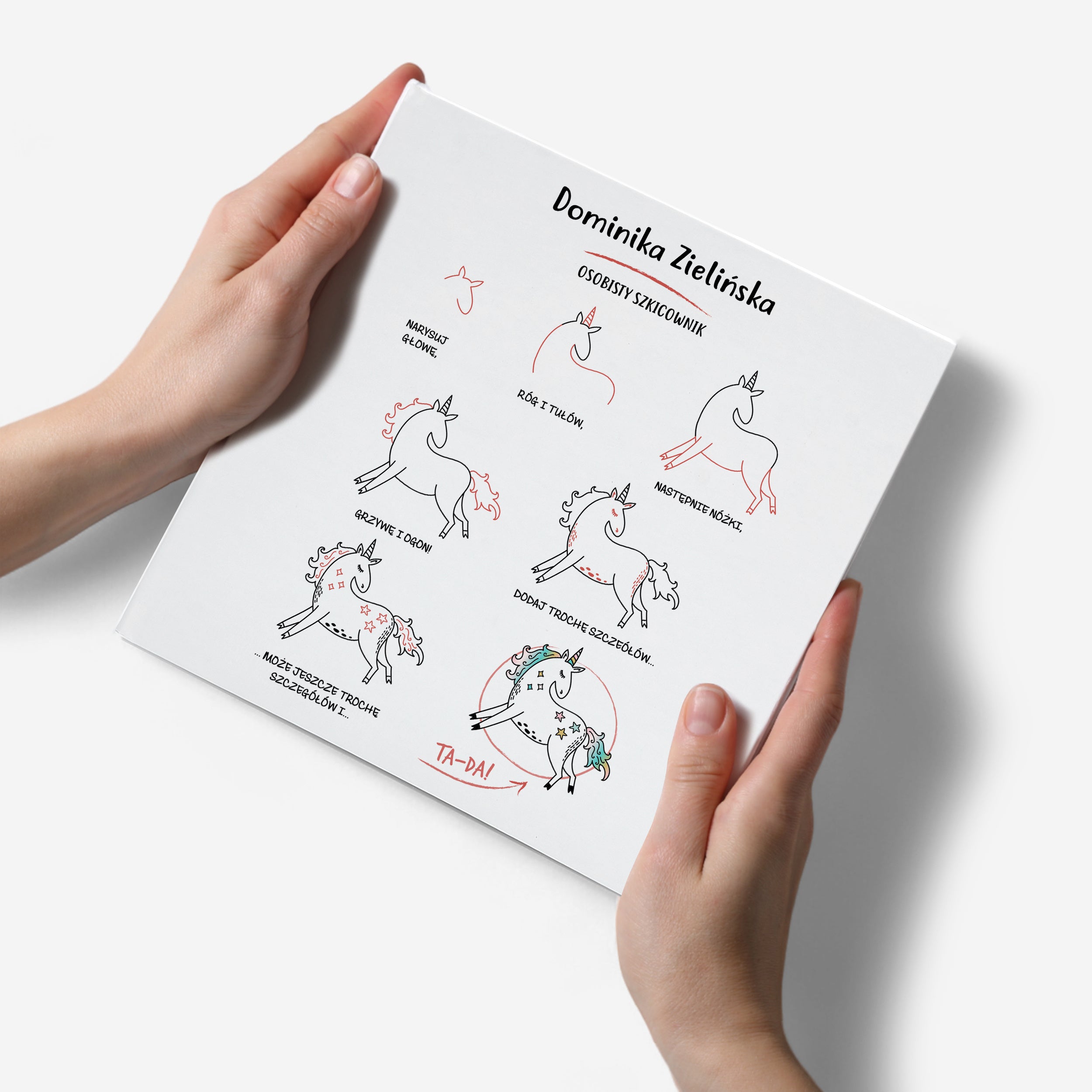 Szkicownik dla dziewczynki - personalizowany jednorożec