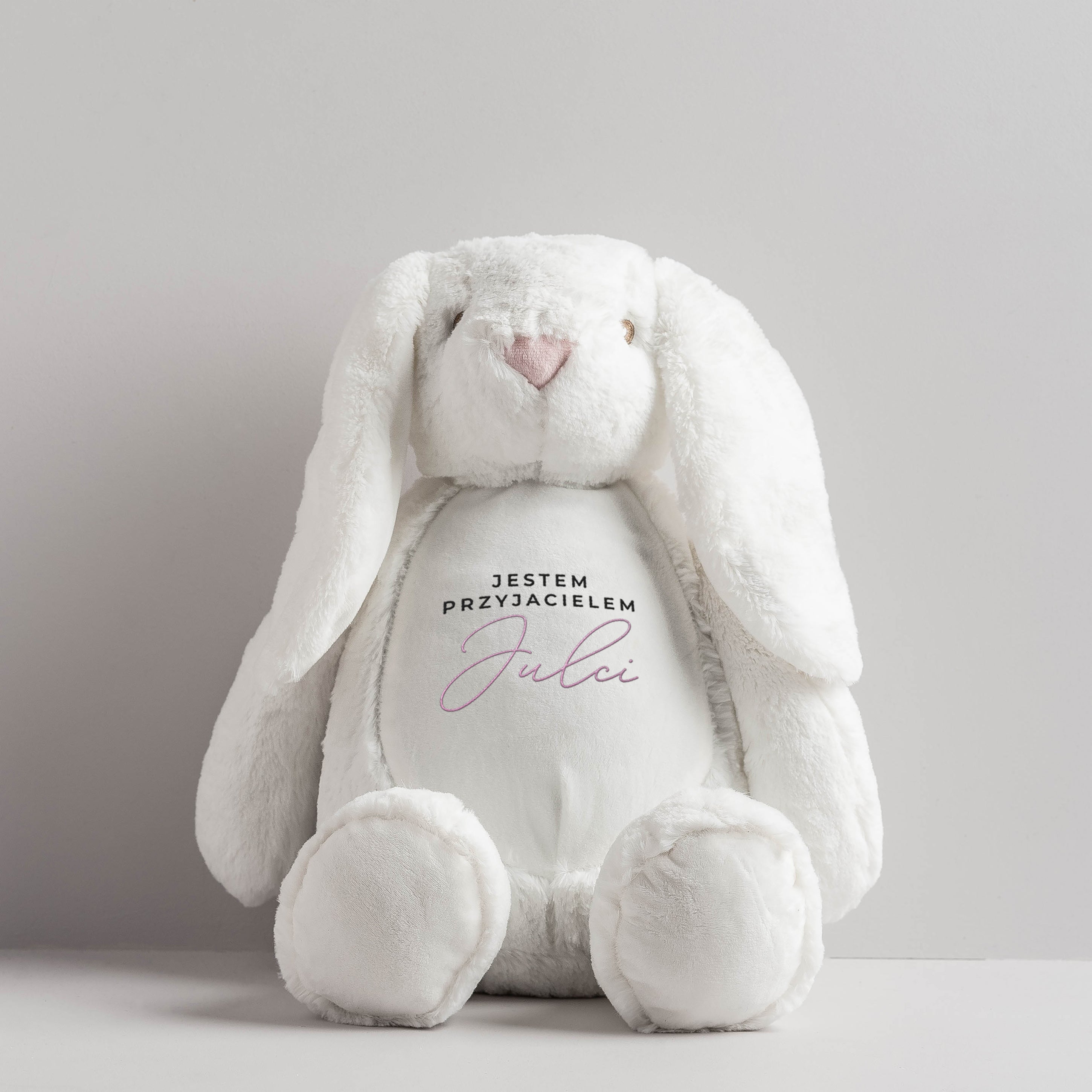 Króliczek z imieniem dziecka - maskotka królik dla dziewczynki maskotka dla dziewczynki