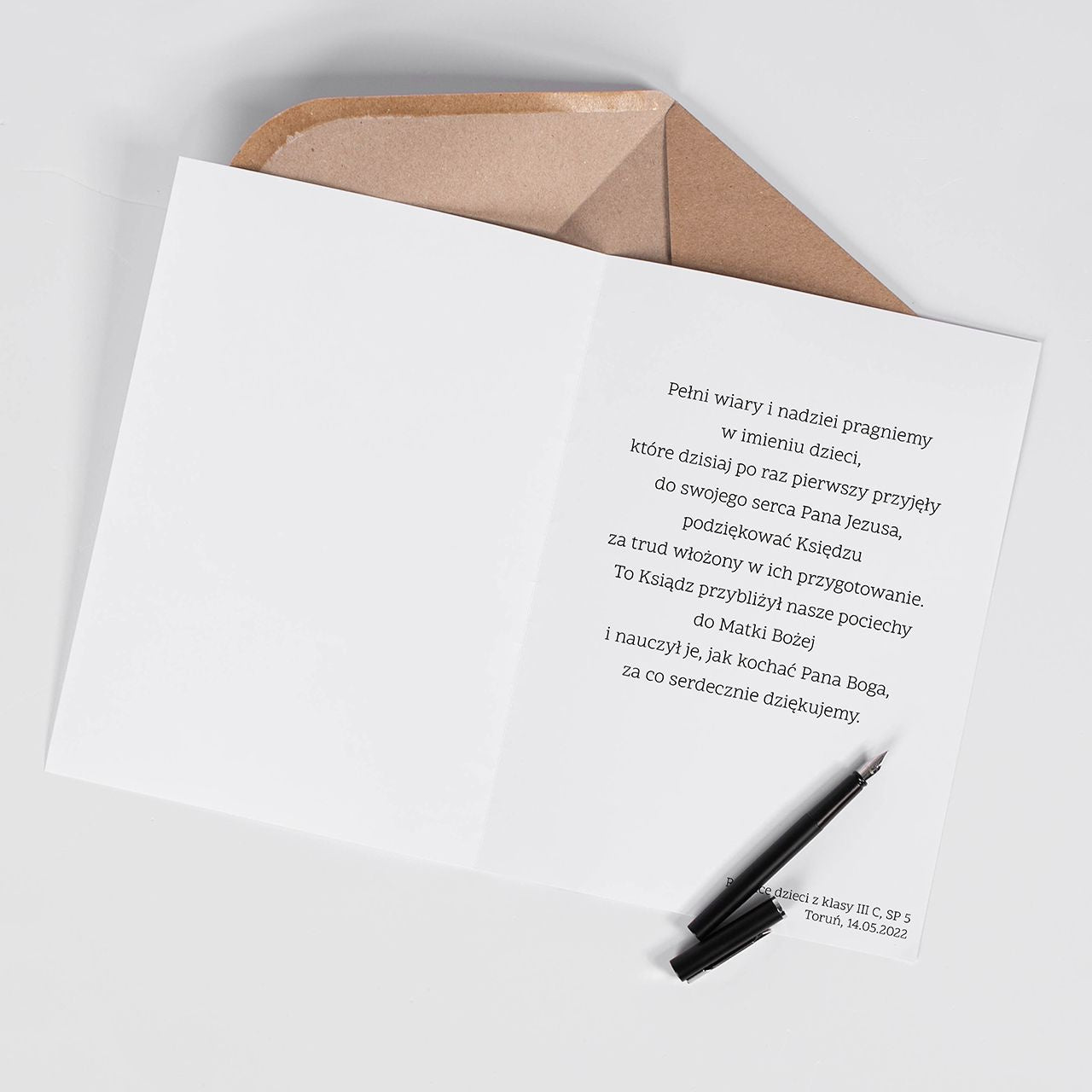 Duża kartka A4 dla księdza - podziękowanie za udzielenie komuniii