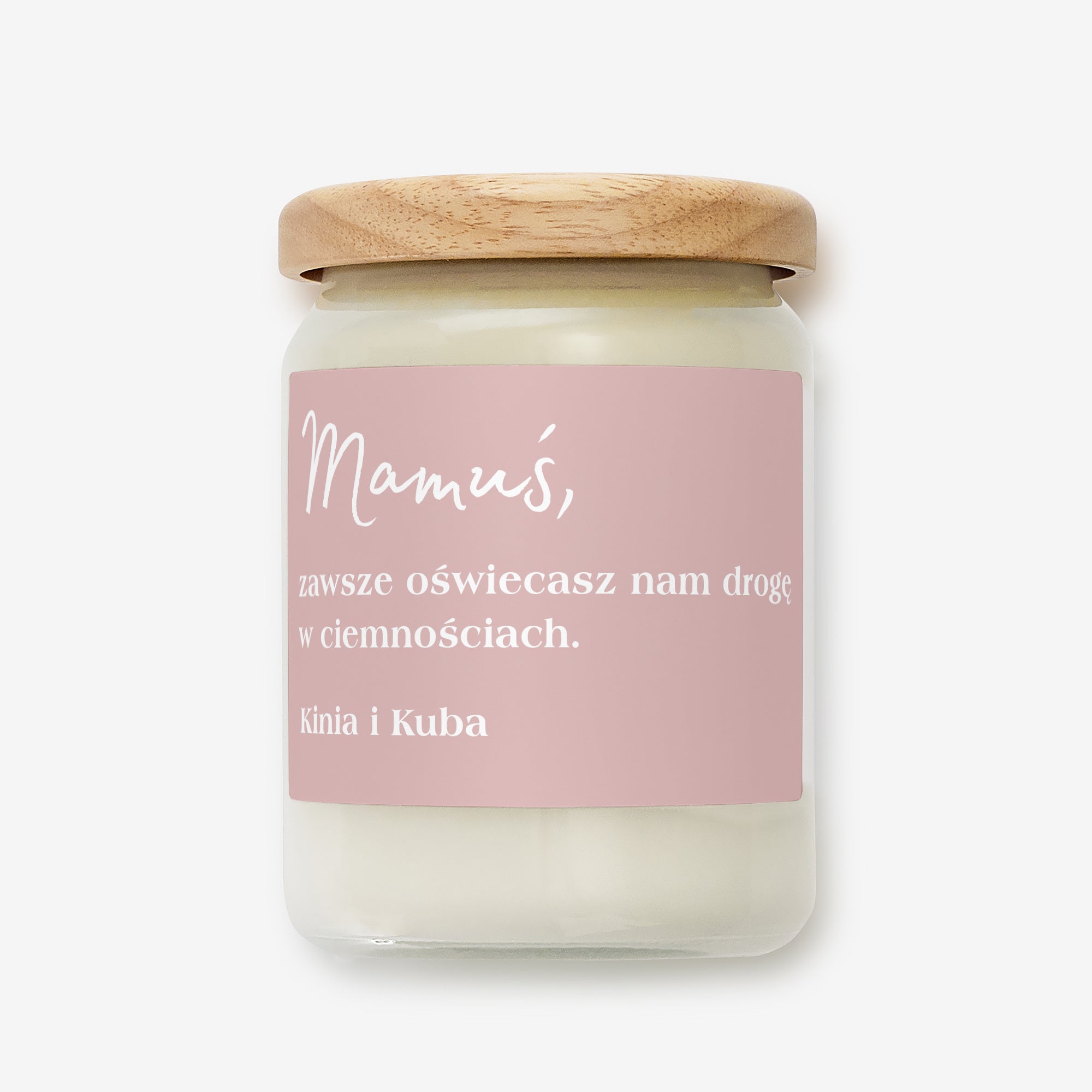 Personalizowana świeca w szkle na prezent dla mamy