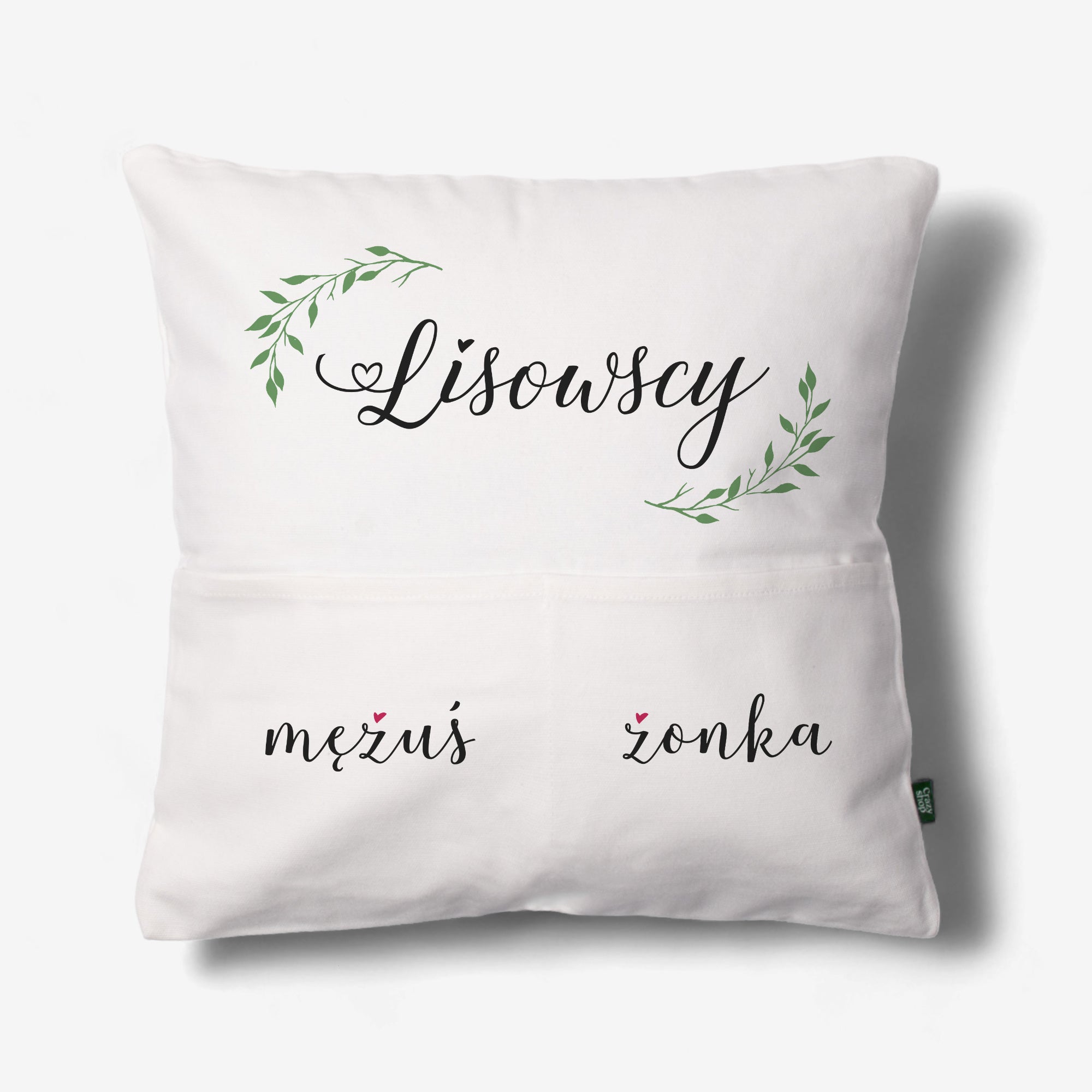 Personalizowana poduszka z kieszeniami - oryginalny prezent ślubny prezent na ślub poduszka z nadrukiem