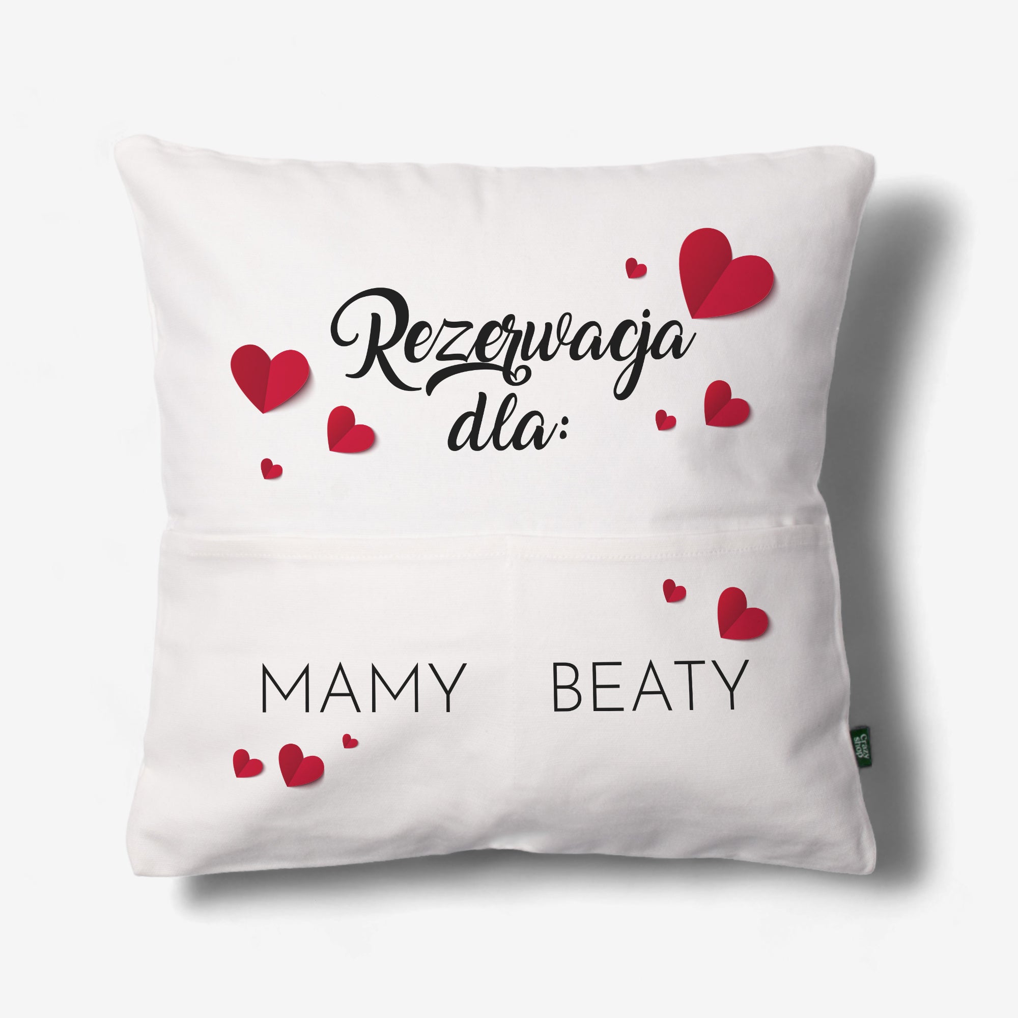 Personalizowana poduszka na Dzień Mamy - poduszka z kieszeniami prezent dla mamy poduszka z nadrukiem