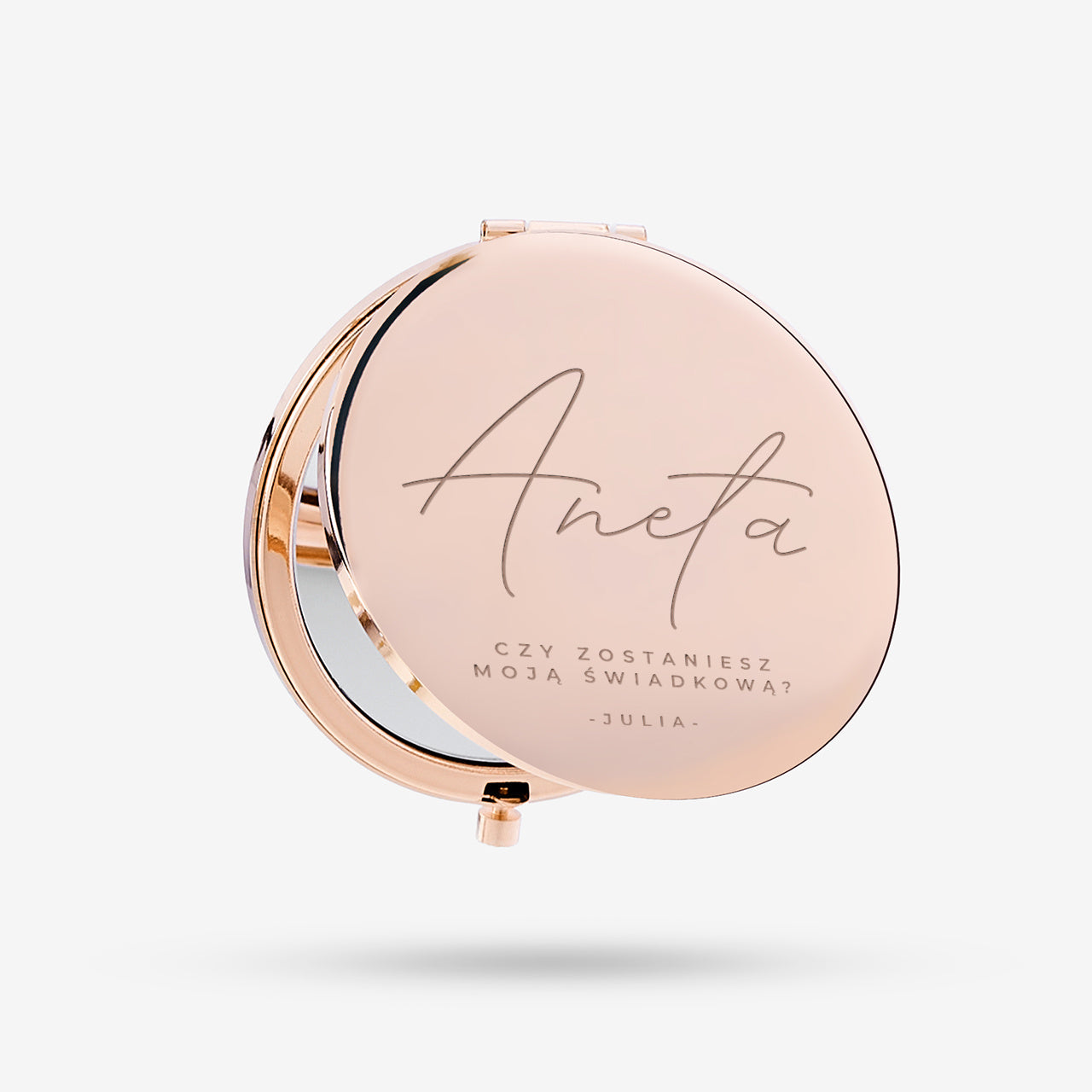 Personalizowane lusterko kieszonkowe - prośba o świadkowanie dla niej