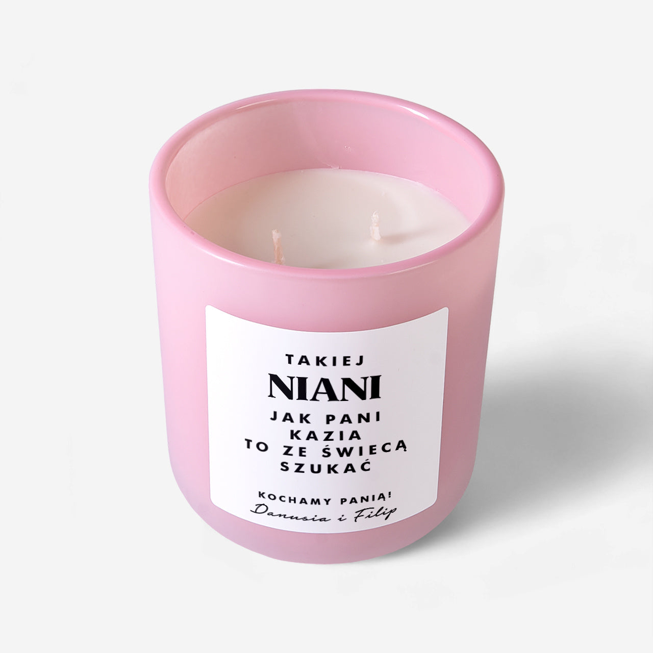 Świeca personalizowana - podziękowanie dla niani