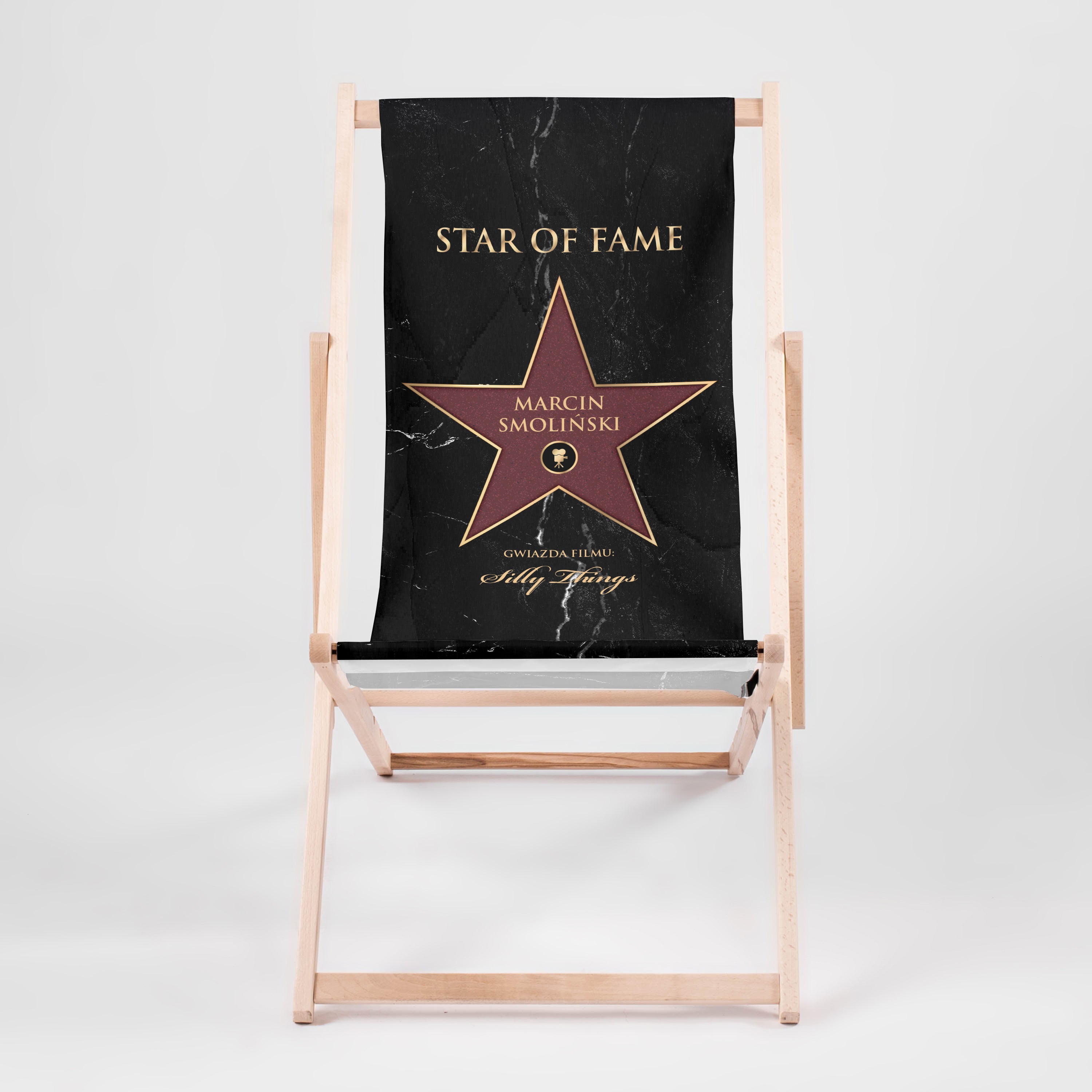Leżak dla filmowca - gwiazda kina leżak personalizowany prezent dla kinomaniaka prezent dla filmowca