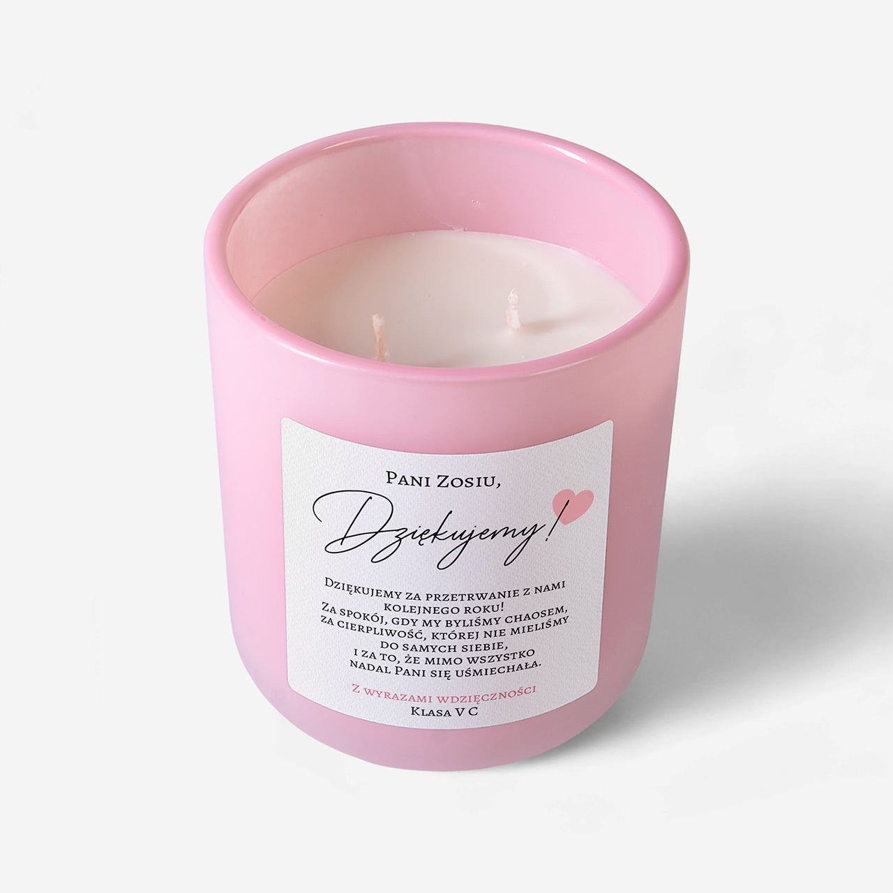 Personalizowana świeca - prezent dla wychowawczyni na koniec roku świeca personalizowana świeca zapachowa