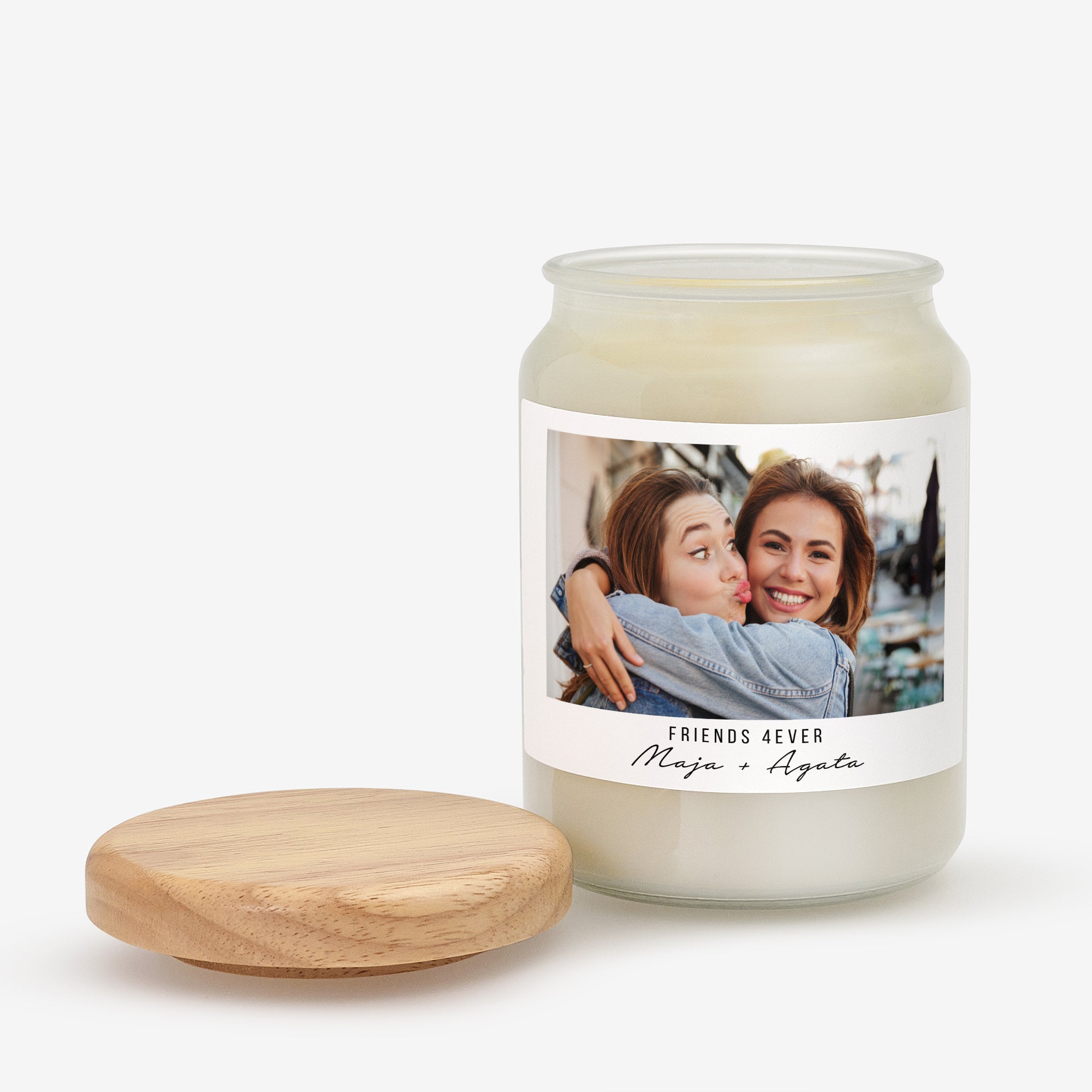 Świeca dla przyjaciółki - Friends 4ever personalizowana świeca prezent dla przyjaciółki świeca z nadrukiem