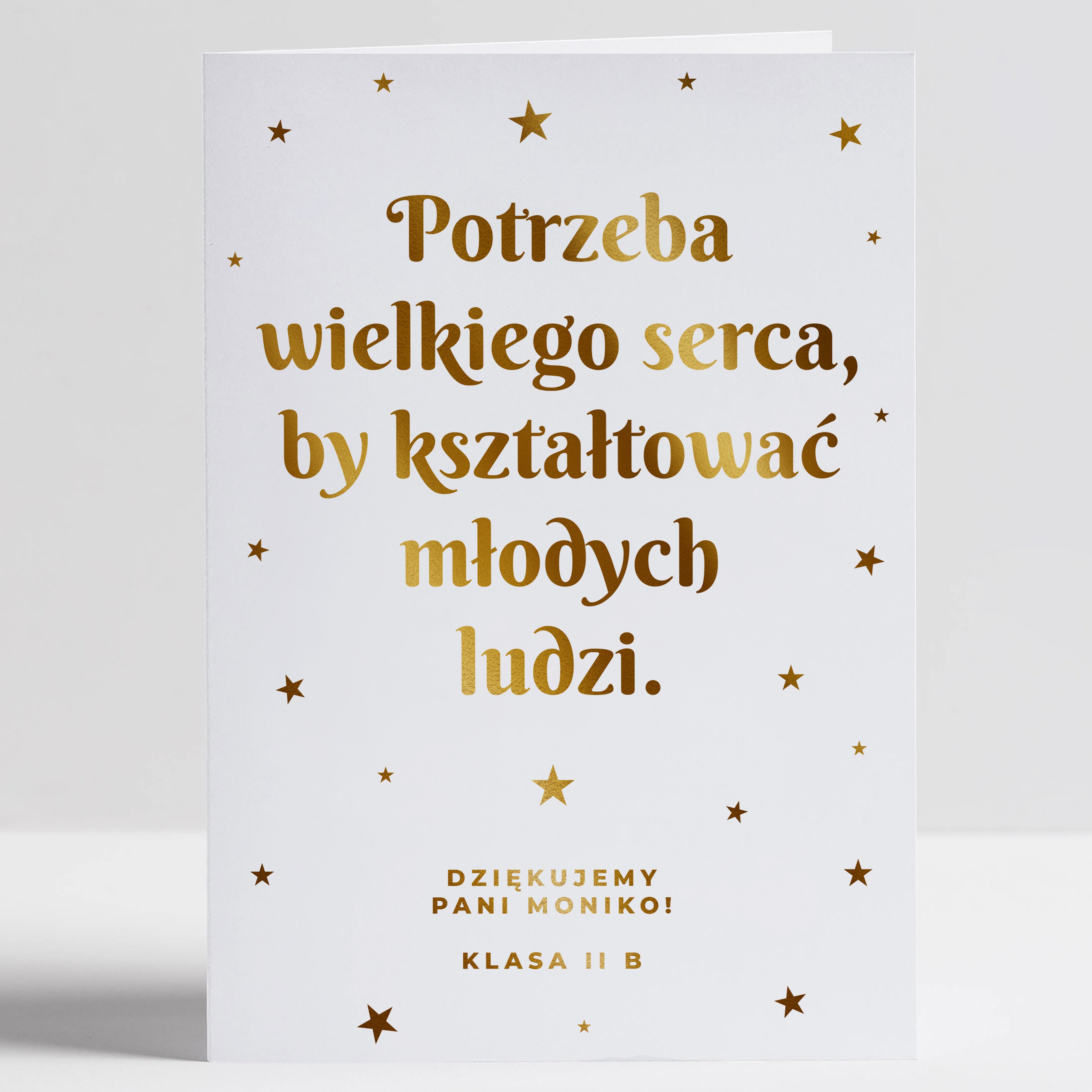 Elegancka kartka dla nauczyciela - podziękowanie na koniec roku szkolnego