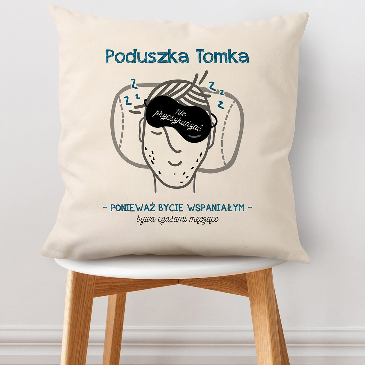 Śmieszna poduszka dla śpiocha - śmieszny prezent dla niego poduszka personalizowana prezent dla śpiocha