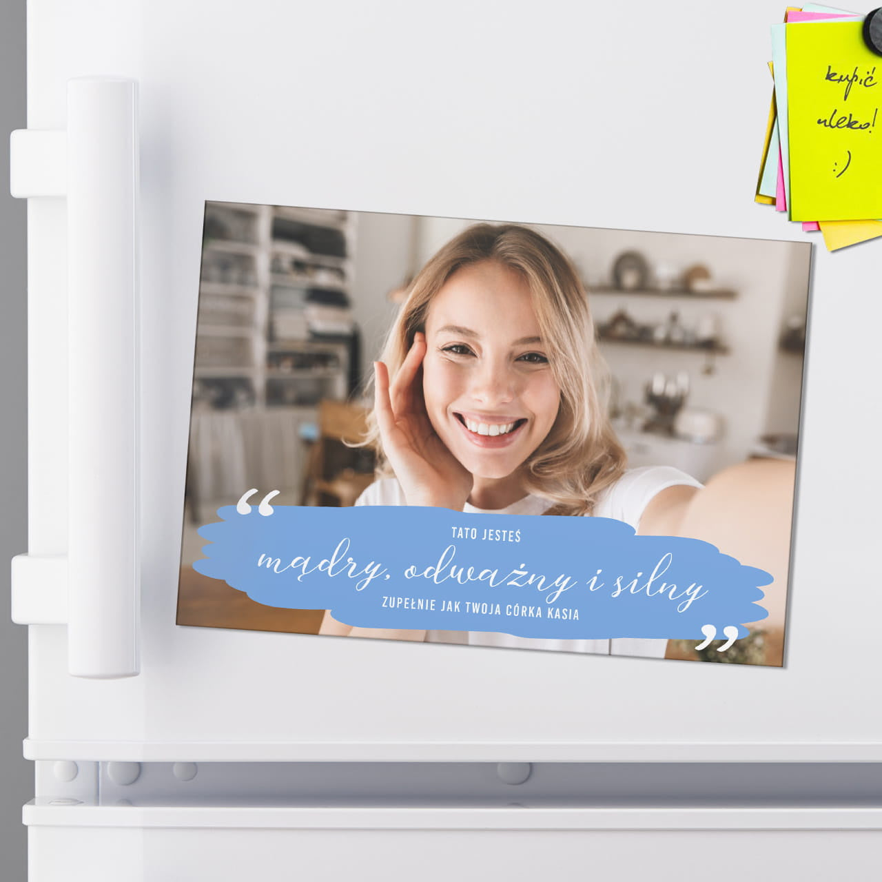 Magnes ze zdjęciem dla taty - upominek na Dzień Ojca prezent na dzień taty personalizowany magnes