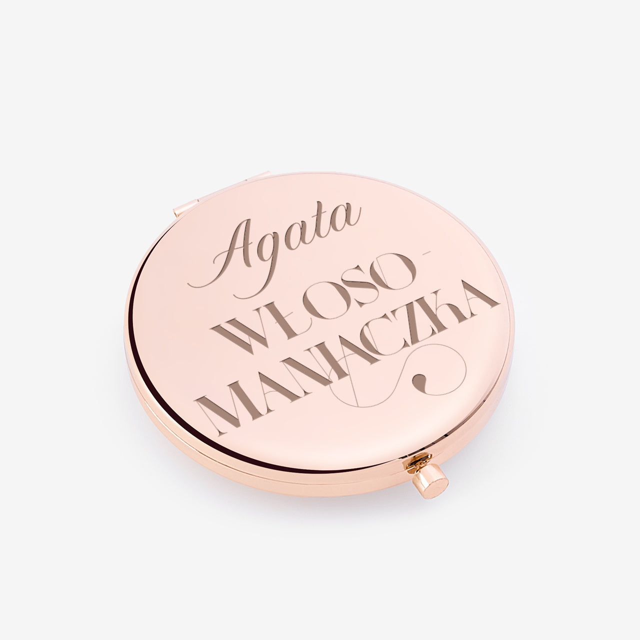 Lusterko kieszonkowe z imieniem - prezent dla włosomaniaczki