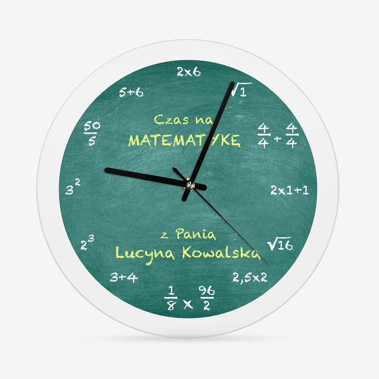 Zegar dla nauczycielki od matematyki - zegar matematyczny