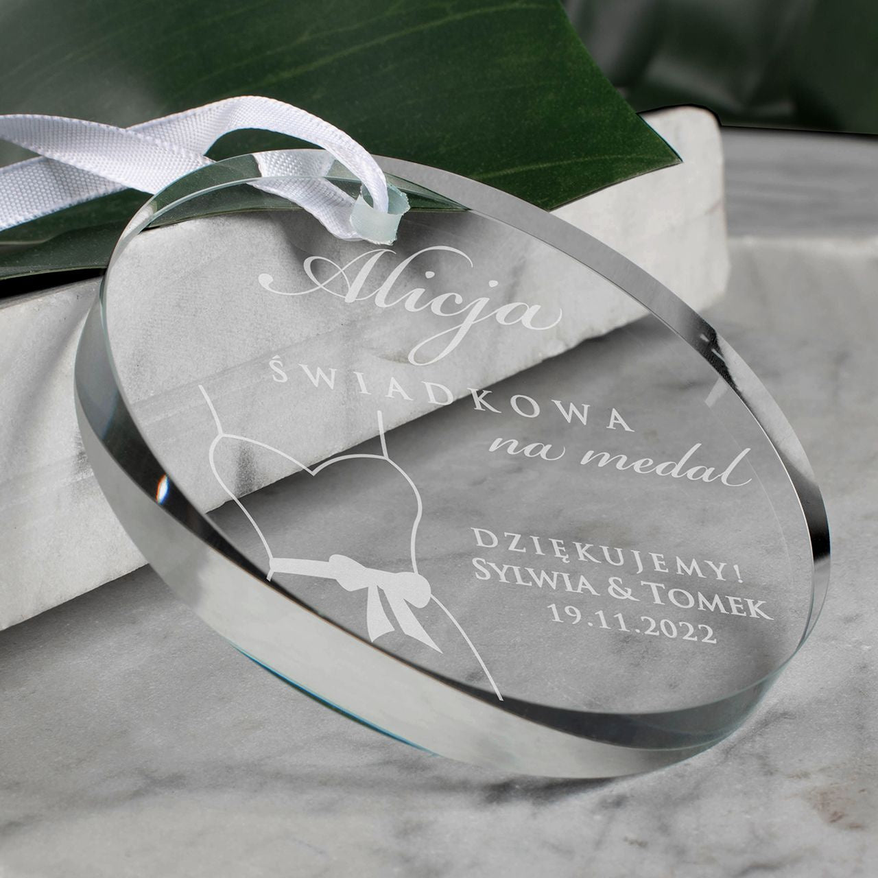 Personalizowana zawieszka - podziękowanie dla świadkowej