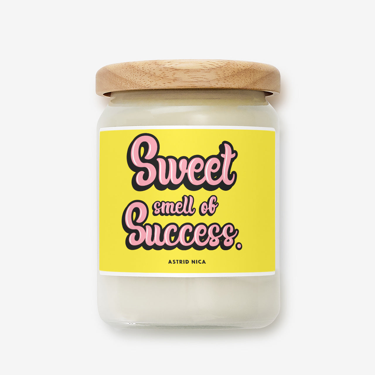 Personalizowana świeca naturalna SWEET SMELL OF SUCCESS prezent z okazji awansu świeca naturalna