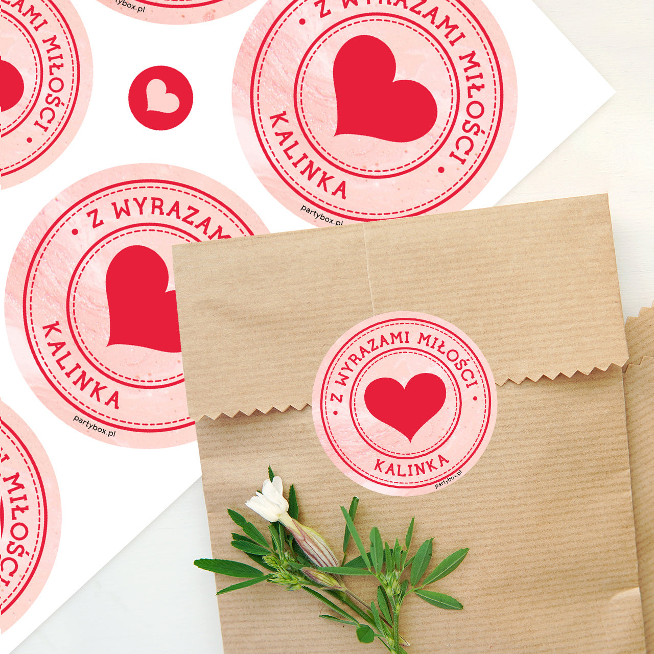 Naklejki personalizowane na walentynki - serduszka naklejki walentynkowe naklejki na walentynki