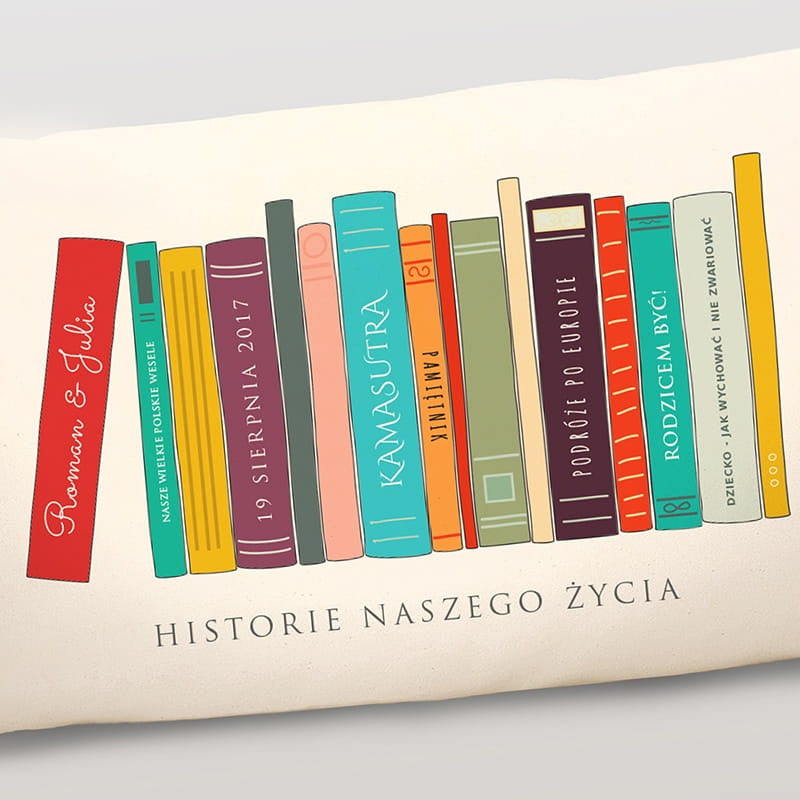 Poduszka na Rocznicę Ślubu - historie naszego życia prezent dla pary poduszka z nadrukiem