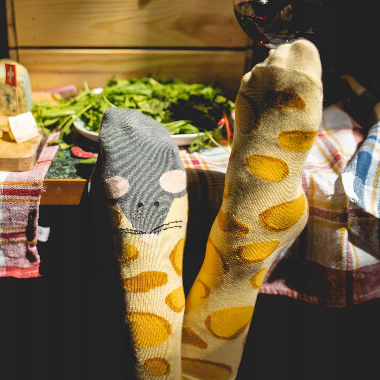 Męskie skarpetki MYSZ I SER skarpetki męskie prezent dla chłopaka prezent na Dzień Chłopaka