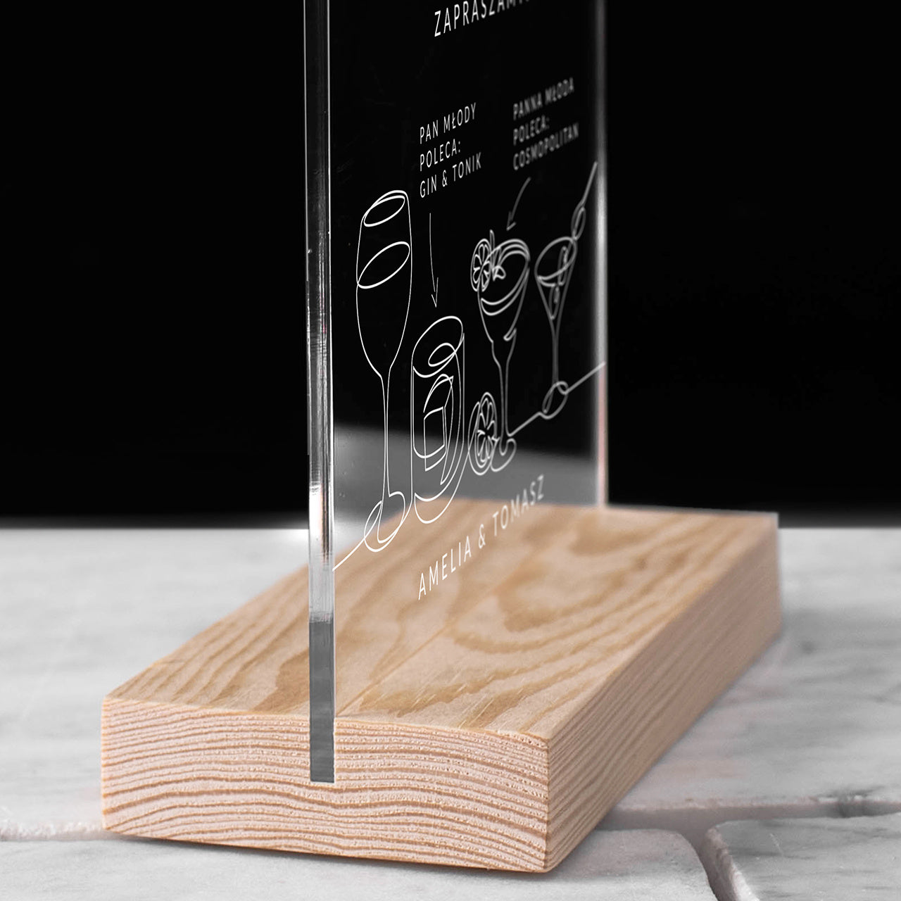 Personalizowane menu drinków na wesele