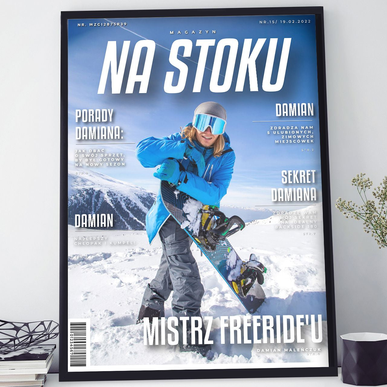 Plakat ze zdjęciami - snowboard