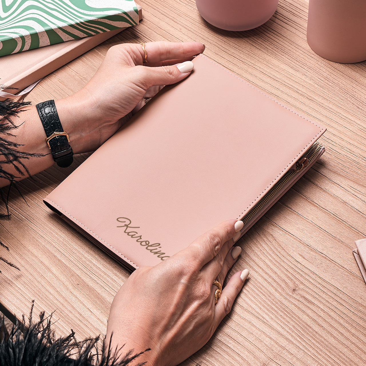 Notatnik na zamek z imieniem - prezent dla niej elegancji notes dla niej notatnik z imieniem