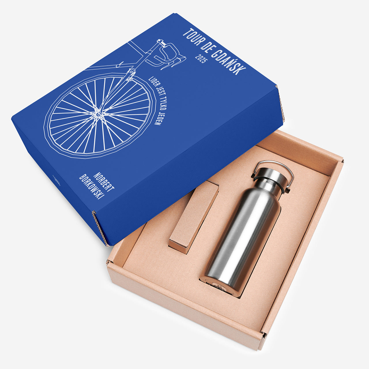 Multitool rowerowy i termos - personalizowany zestaw prezentowy dla rowerzysty