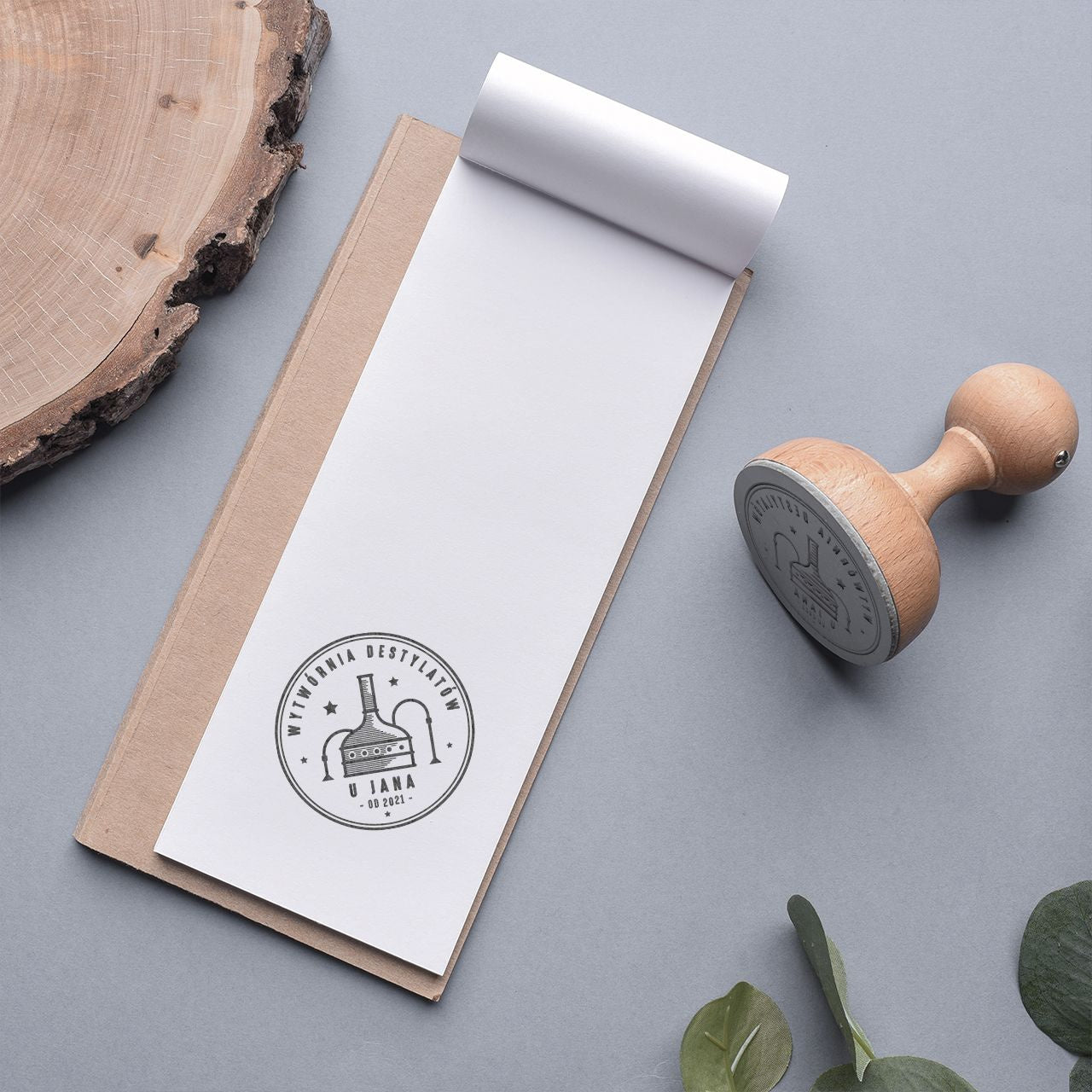 Drewniany stempel dla bimbrownika