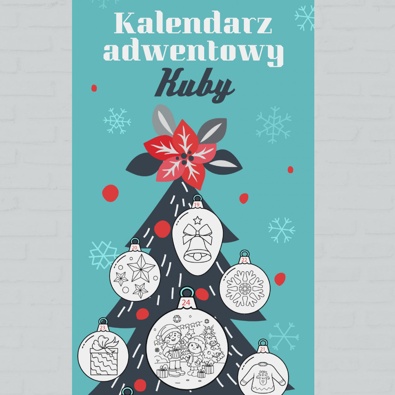 Kalendarz adwentowy do kolorowania - miarka