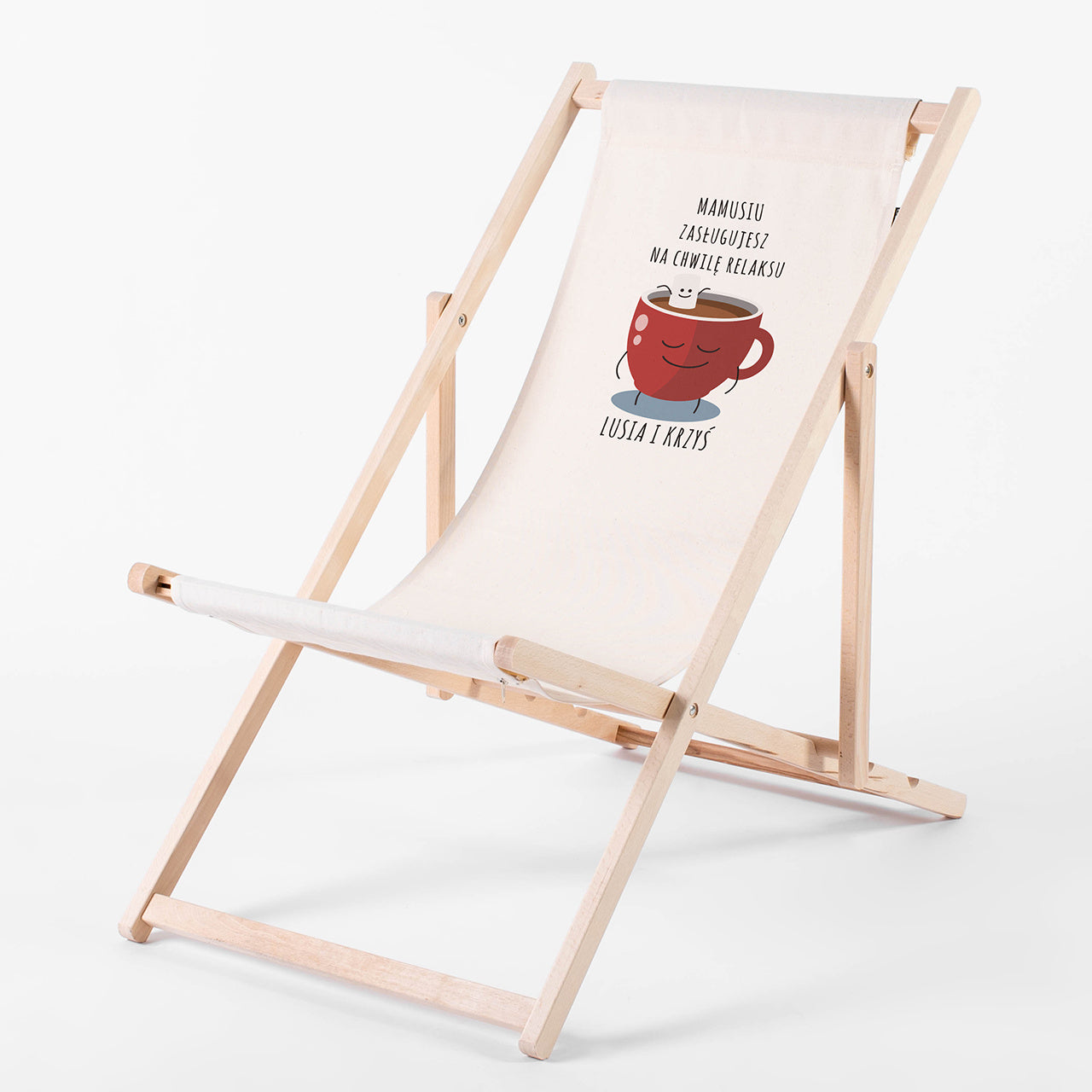 Personalizowany leżak na prezent dla mamy prezent na dzień mamy leżak do ogrodu leżak z nadrukiem