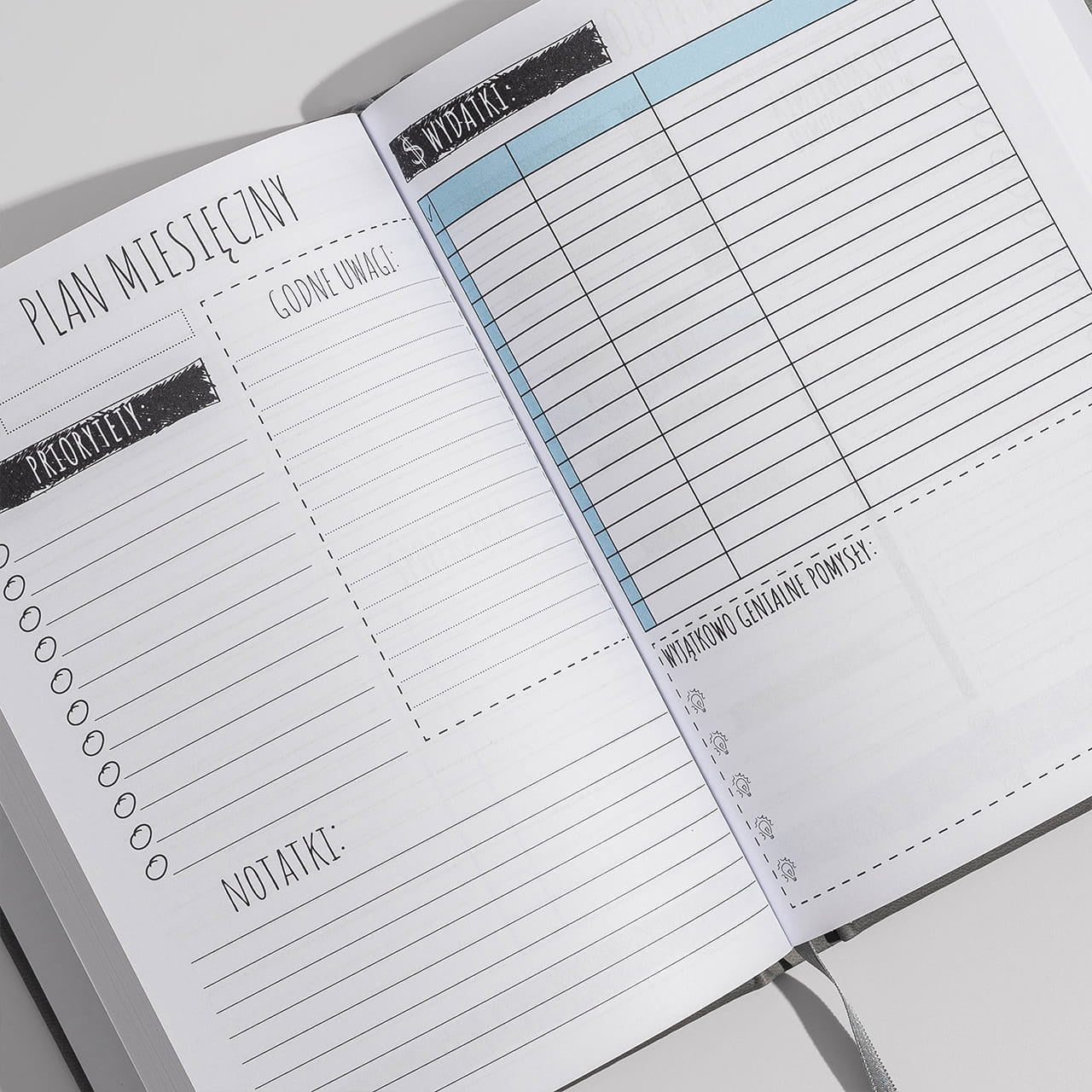 Szary planner na prezent dla nauczyciela matematyki - Wzór na ocenianie