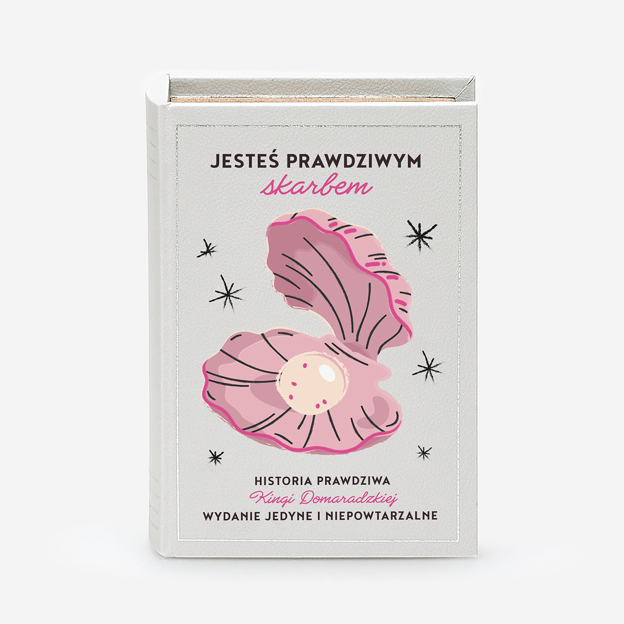 Personalizowane pudełko książka na biżuterię dla kobiety